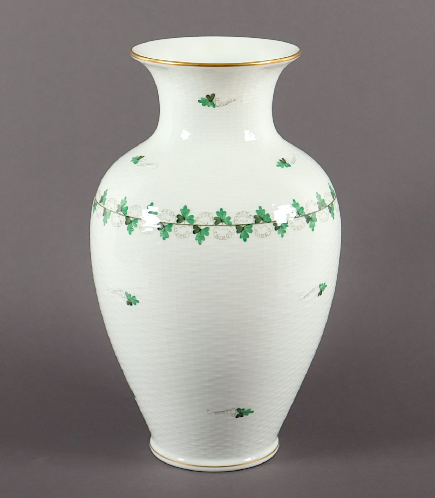Vase, Herend, grünes Laub, 1976 - Bild 2 aus 3