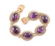 Amethyst Armband, 333/ooo Rotgold, geprüft, 25g