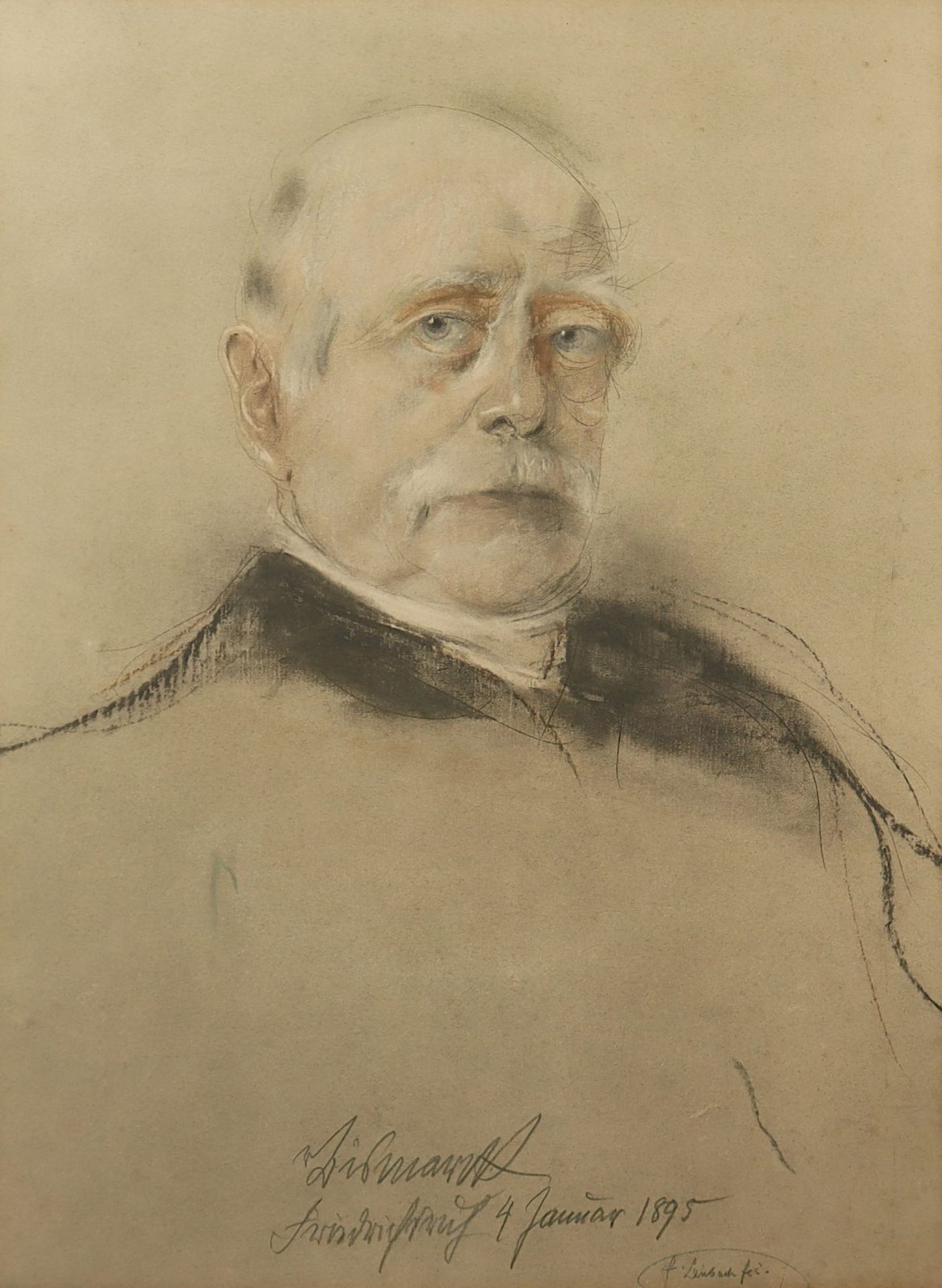 LENBACH, Franz von, Lithografie, "Bismarck"