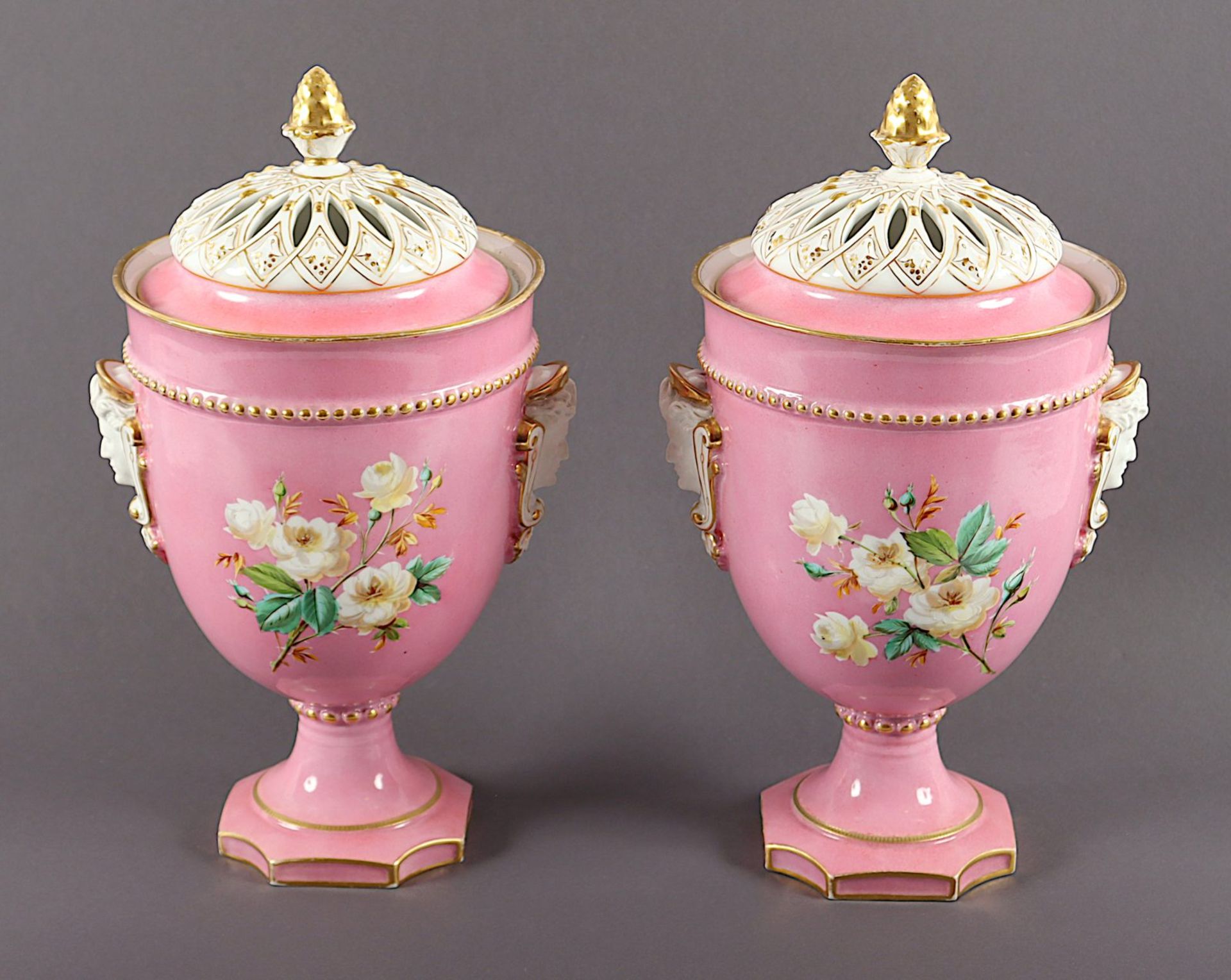 Paar Potpourri-Vasen, Frankreich, E.19.Jh. - Bild 2 aus 4