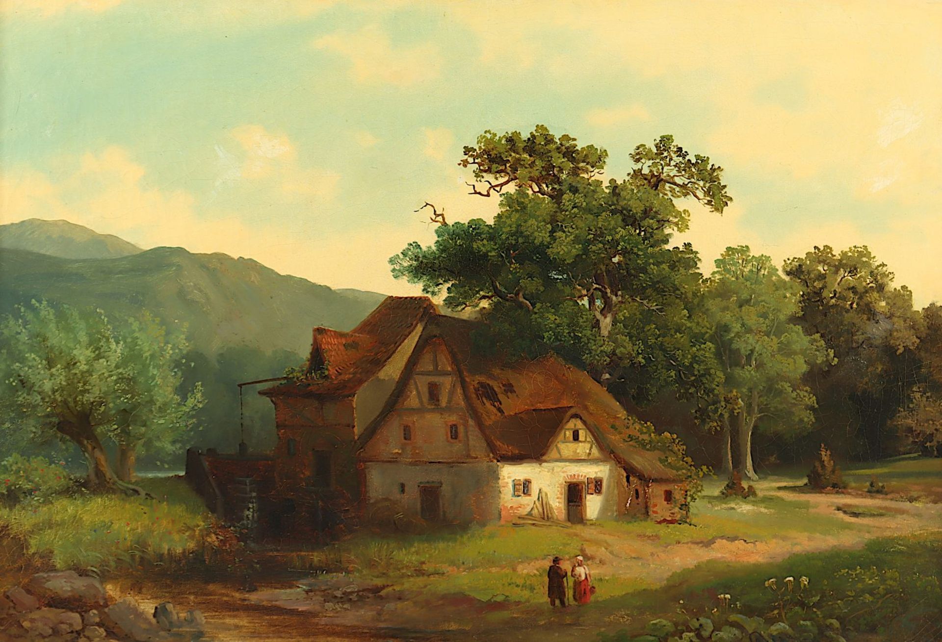 HÖRTER, August (1834-1906), "Landschaft mit alter Wassermühle", R. - Image 2 of 4