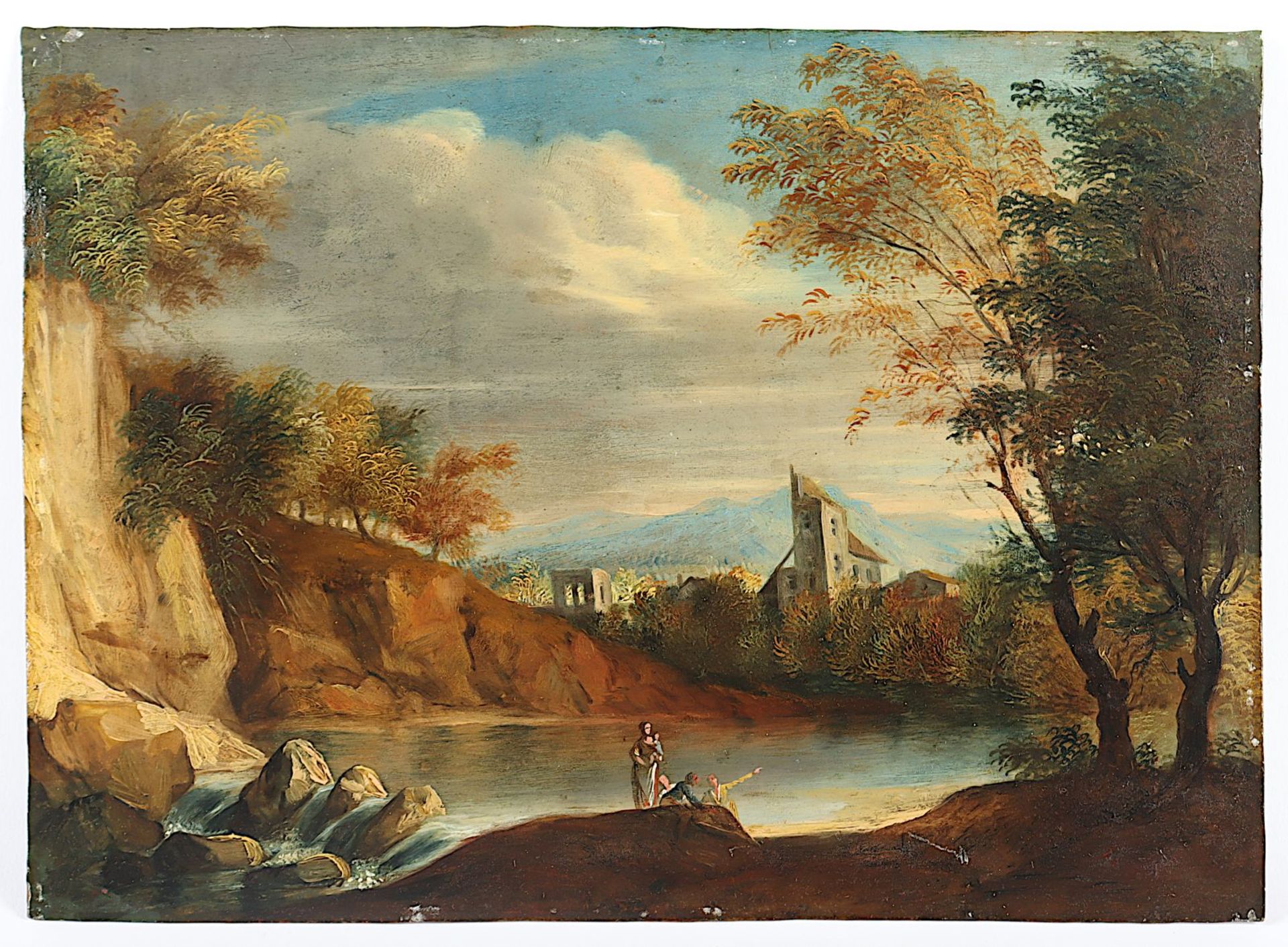 MALER A.19.JH., "Landschaft mit Flusslauf", R. - Bild 3 aus 4