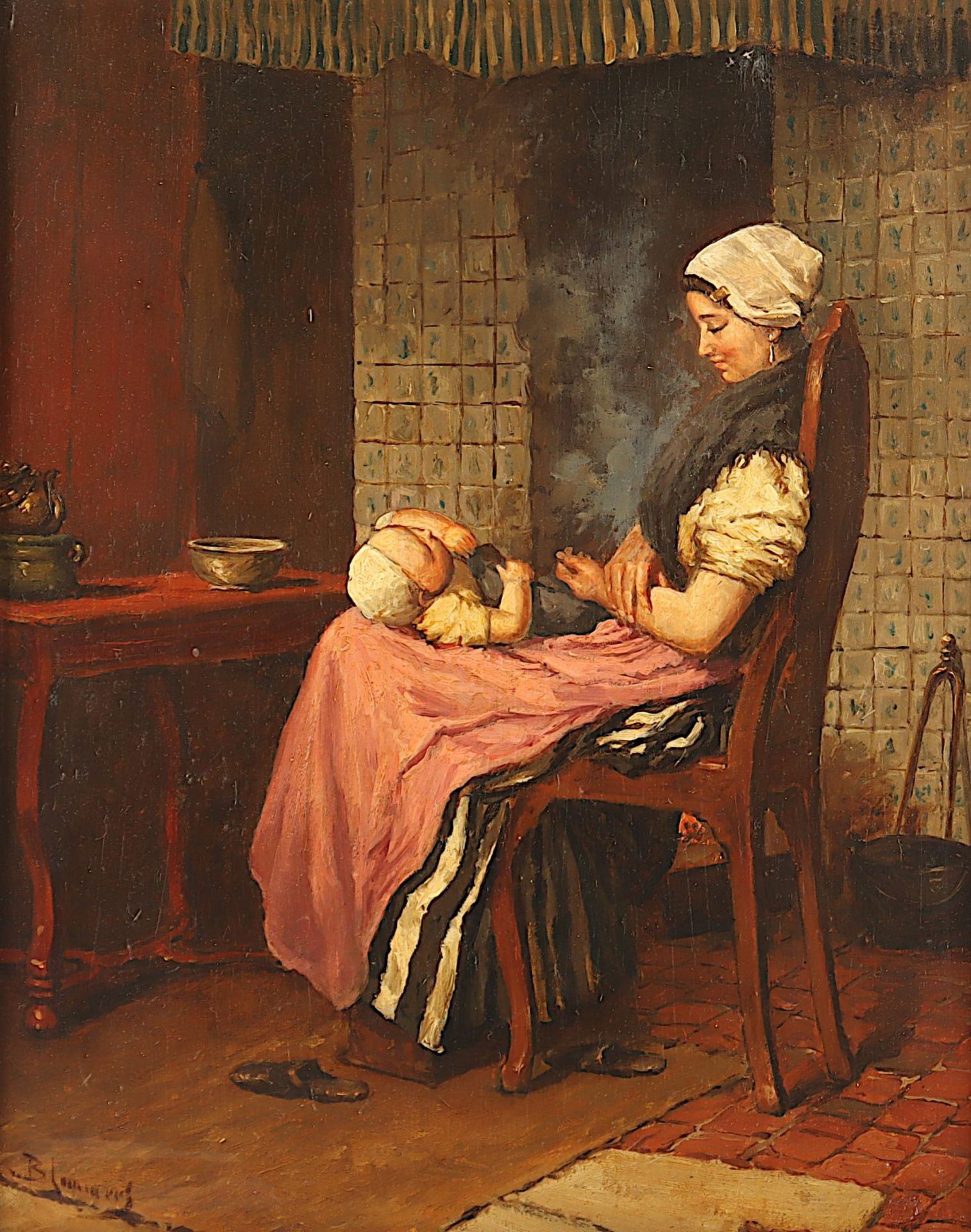 BLOMMERS, Bernardus Johannes (1845-1914), "Mutterglück", R.