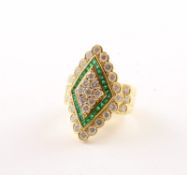Smaragd-Brillant-Ring, 750/ooo GG