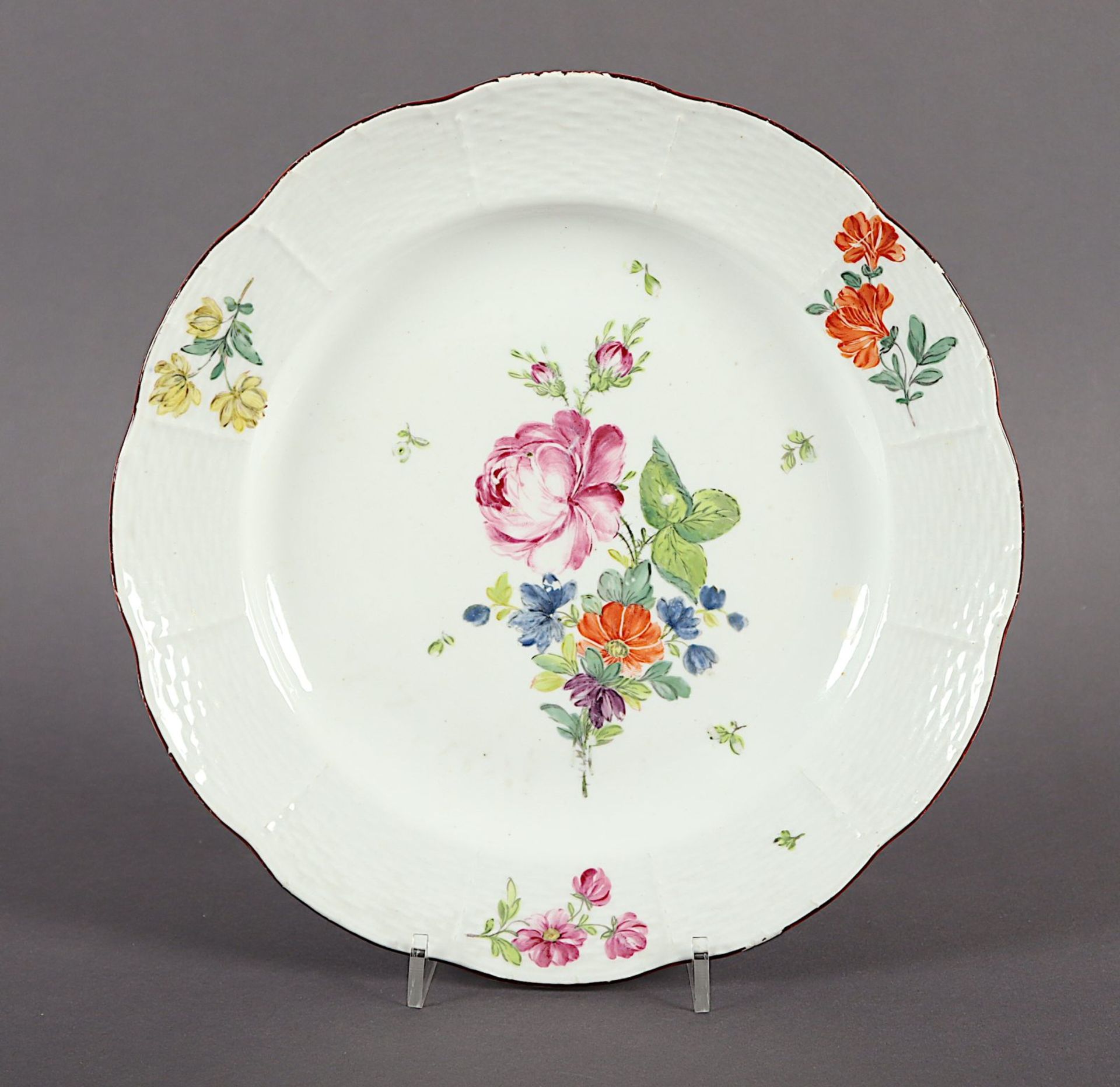 Teller, Osier, Blumen, KPM Petersburg, 1796-1801, Peter, Russisch