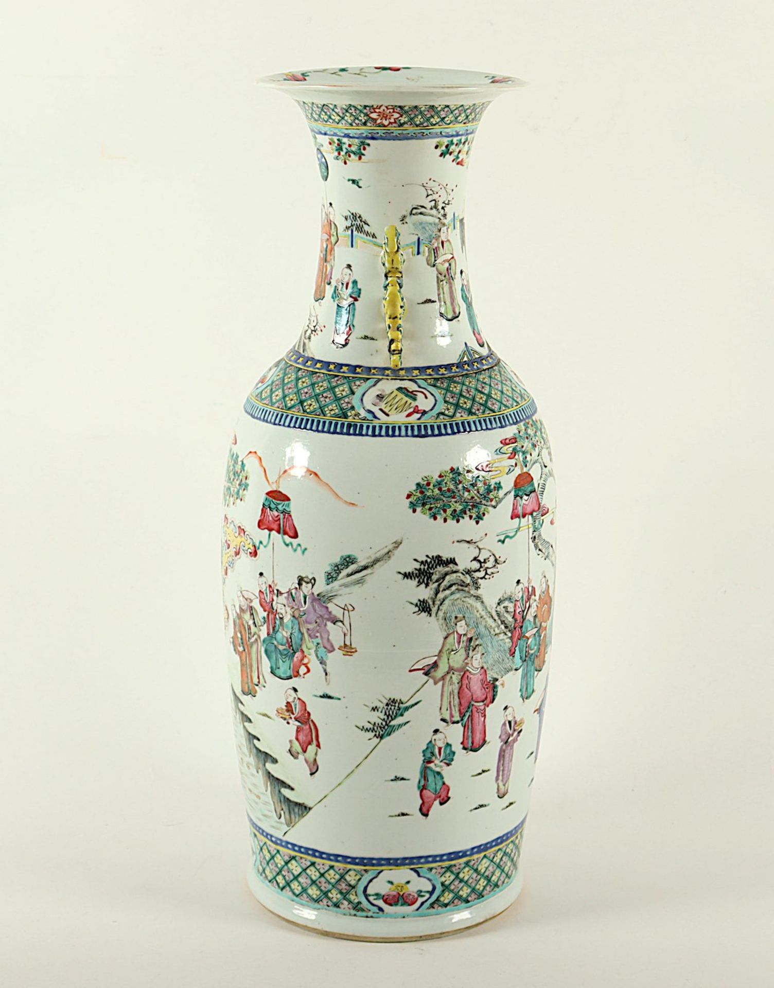 Vase, Porzellan, famille rose, Gottheiten, China, E.19.Jh. - Image 4 of 6