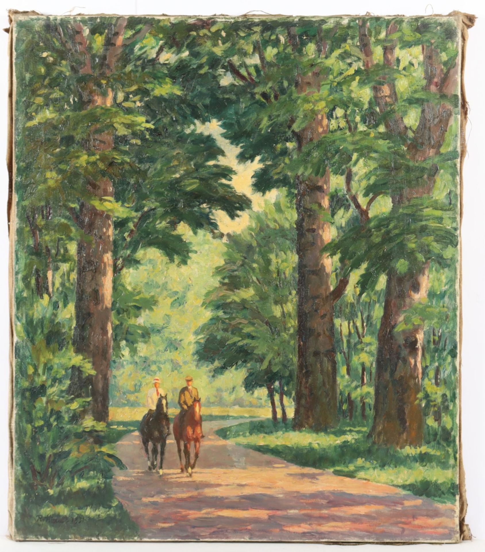 HAUSE, Rudolf (1877-1961), "Ausritt im Park" - Bild 2 aus 4