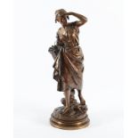LAURENT, Eugène (1832-1898), "Wartende Fischersfrau", Bronze