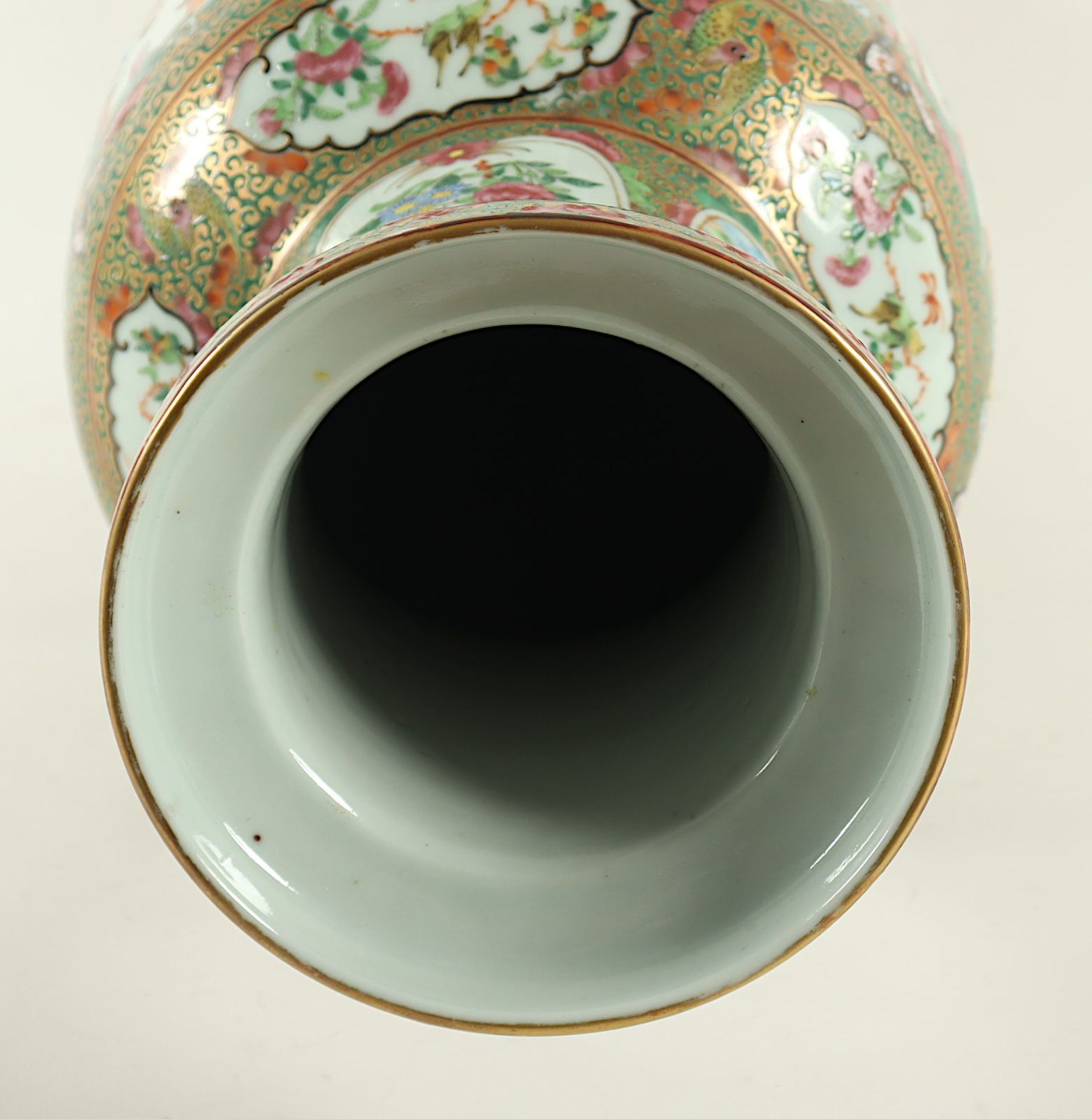 große Vase, Porzellan, Kanton-Stil, CHINA, 19.Jh. - Bild 5 aus 6