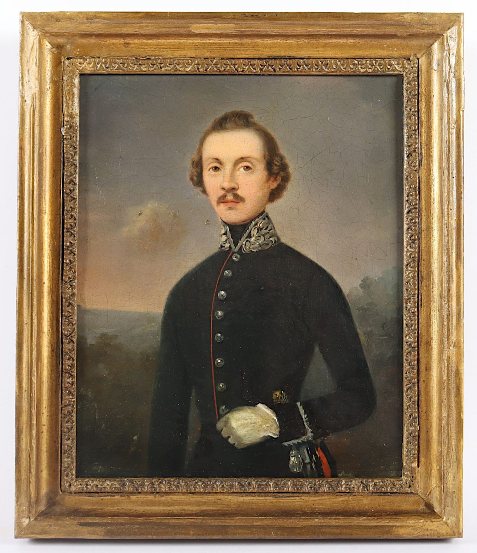 PORTRAITMALER 1.H.19.JH., "Bildnis eines Offiziers", R. 