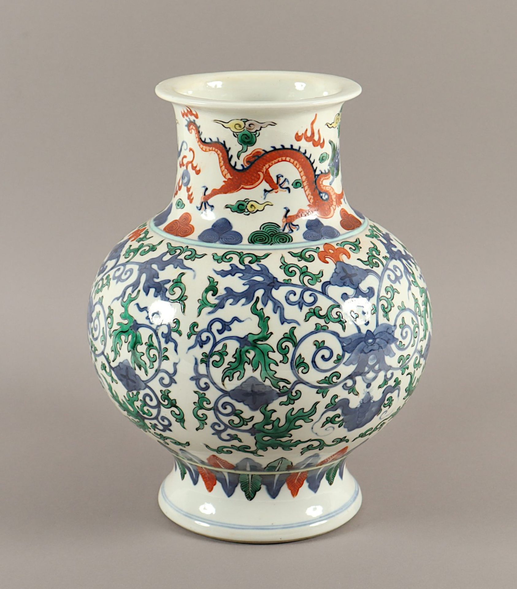 Vase, Porzellan, CHINA, 1.H.20.Jh. - Bild 2 aus 6