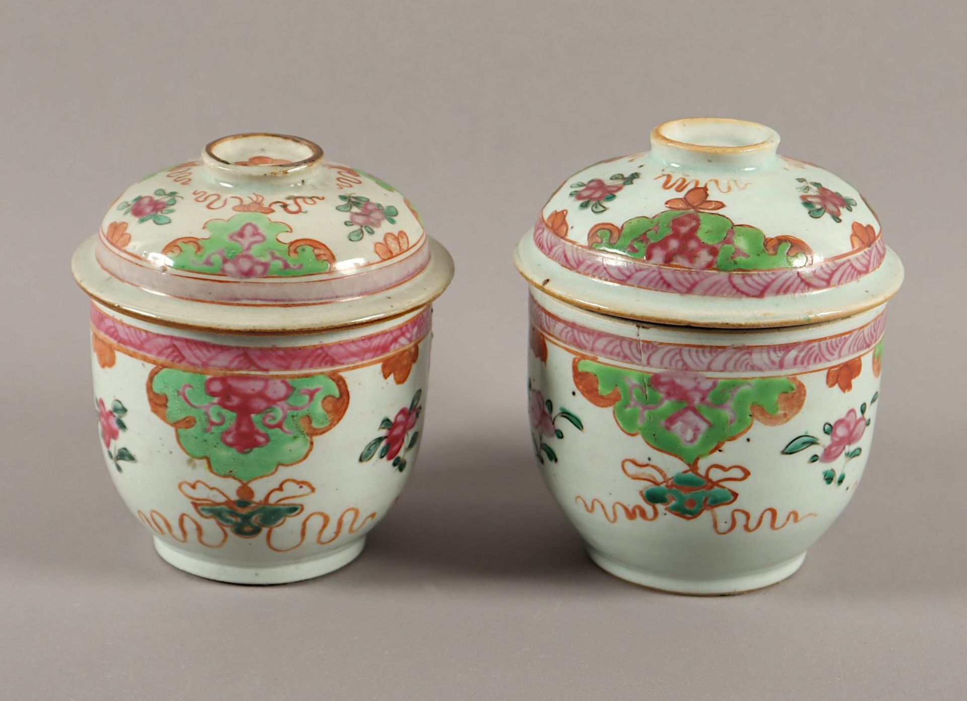 paar Deckelschalen, Porzellan, CHINA, um 1800