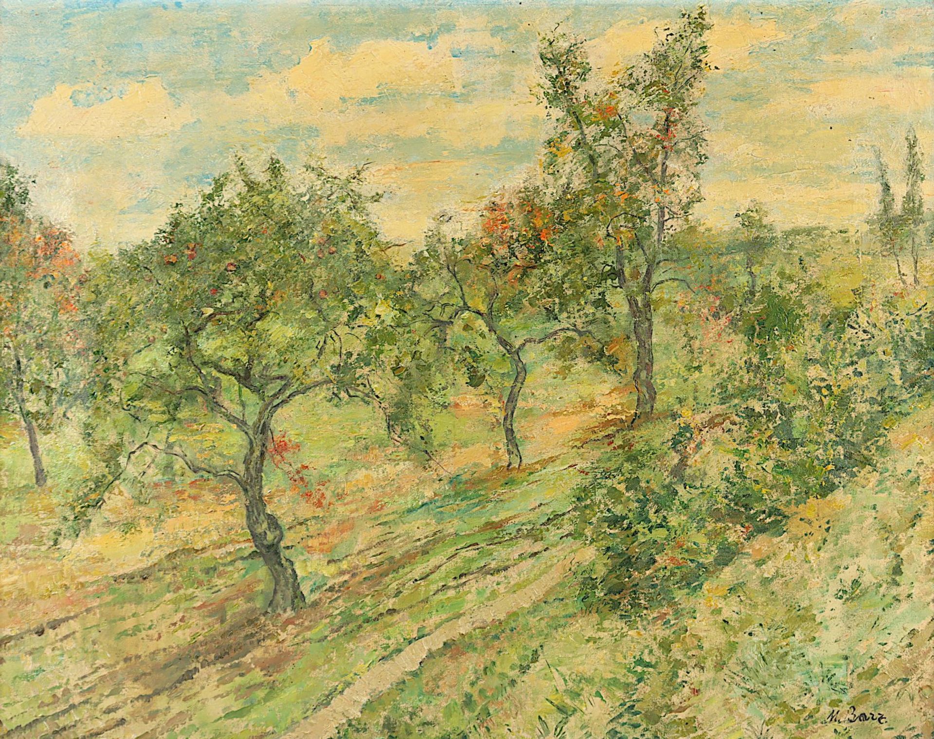 BARZ, Mathias (1895-1982), "Landschaft mit Obstbäumen", R. - Image 2 of 4