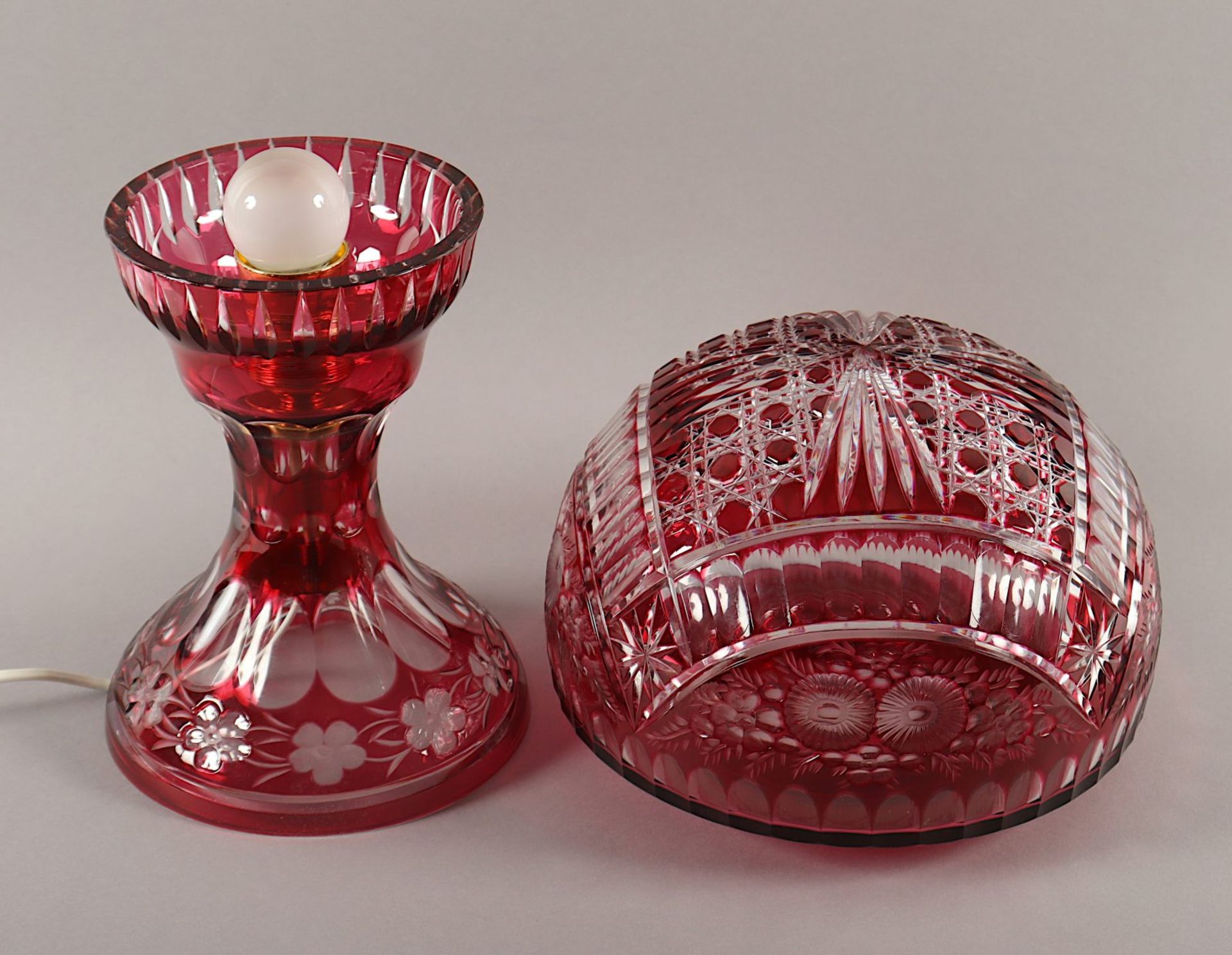 Tischlampe, Überfangglas, Val St.Lambert - Bild 2 aus 4