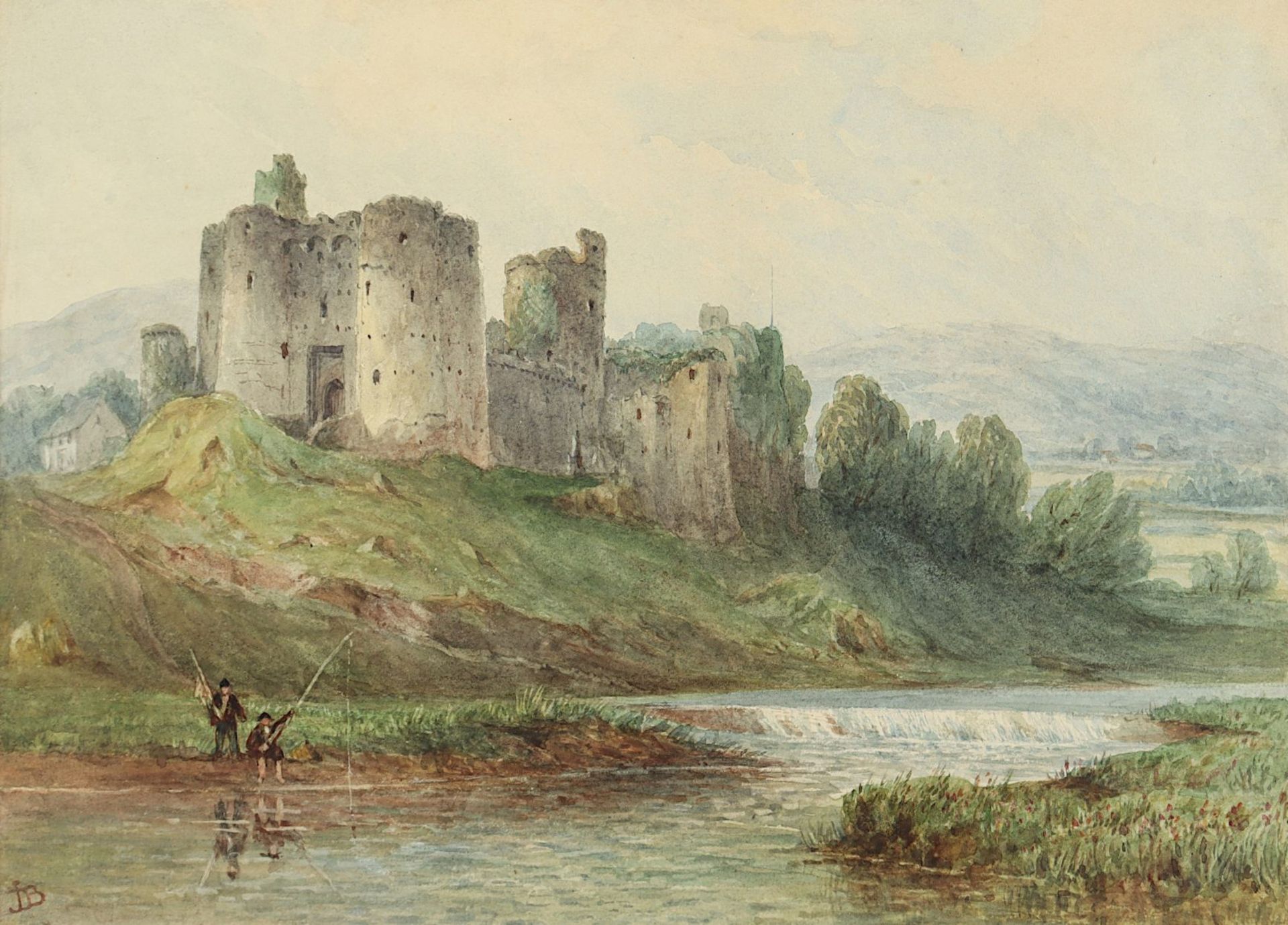 AQUARELLIST DES 19.JH., "Kidwelly Castle in South Wales", R.