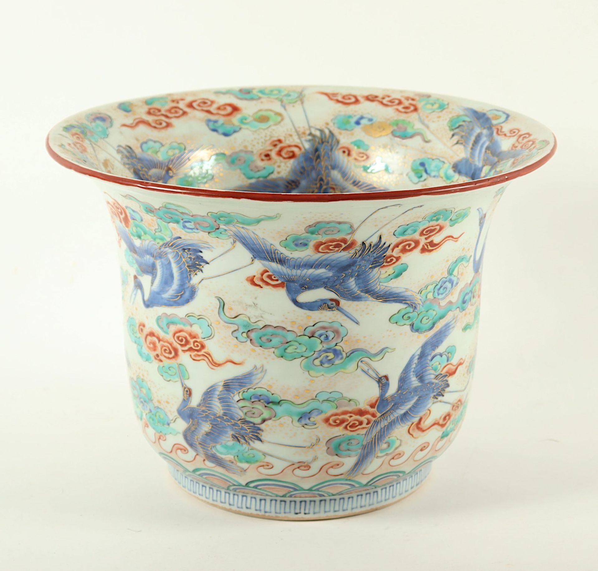 Übertopf, Kakiemon, Kraniche Japan