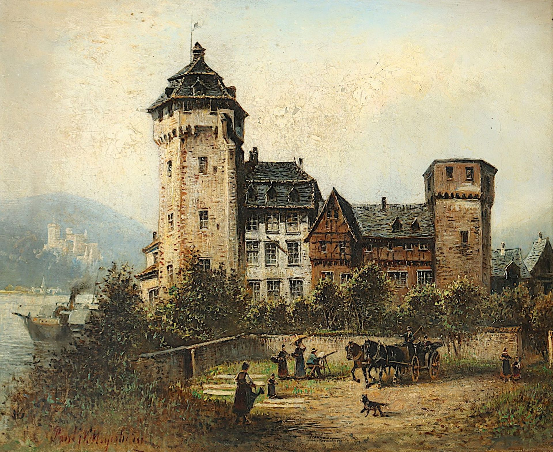 Meyerheim, Paul Wilhelm (1848-1900), "Schloss in Oberlahnstein", R. - Image 2 of 5
