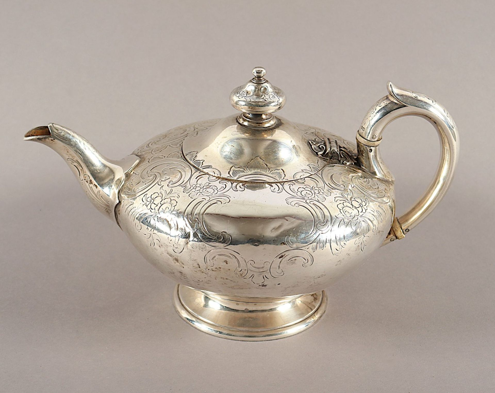 Viktorianische Teekanne, 925/ooo, BARNARD, LONDON, 1846