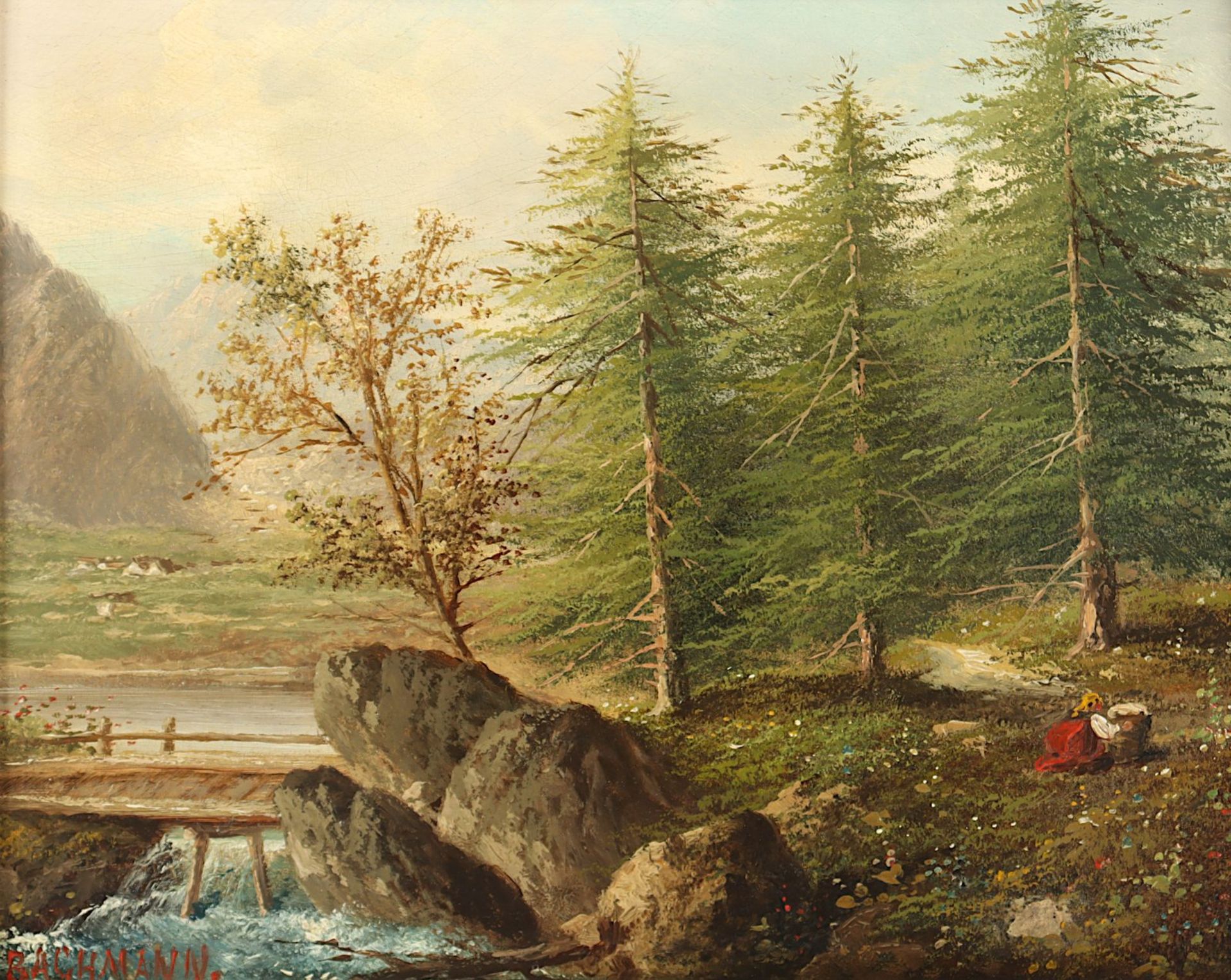 BACHMANN, Minna (tätig 1860-1887), "Gebirgslandschaft", R. - Bild 2 aus 4