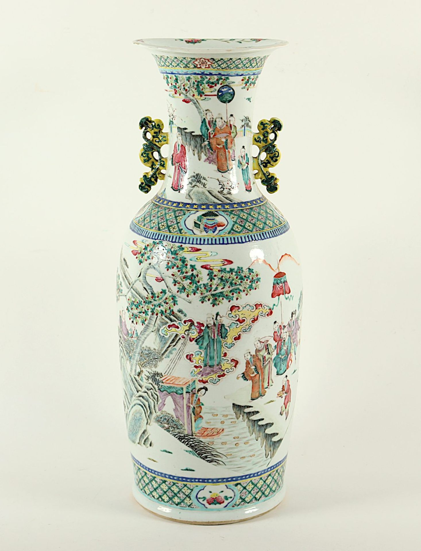 Vase, Porzellan, famille rose, Gottheiten, China, E.19.Jh. - Bild 3 aus 6