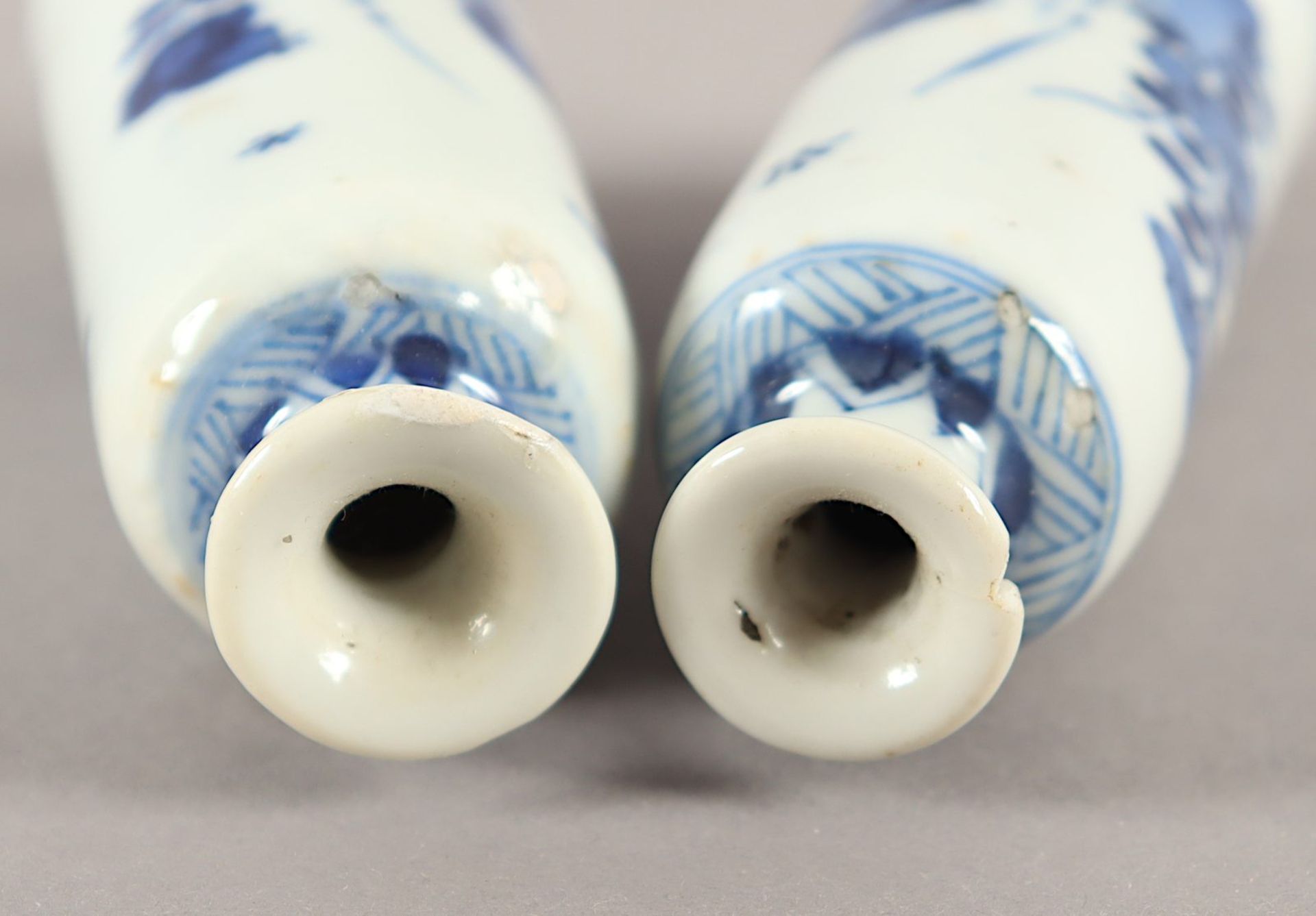 Paar Snuff Bottle, blau-weiß, China, Kangxi - Image 4 of 5