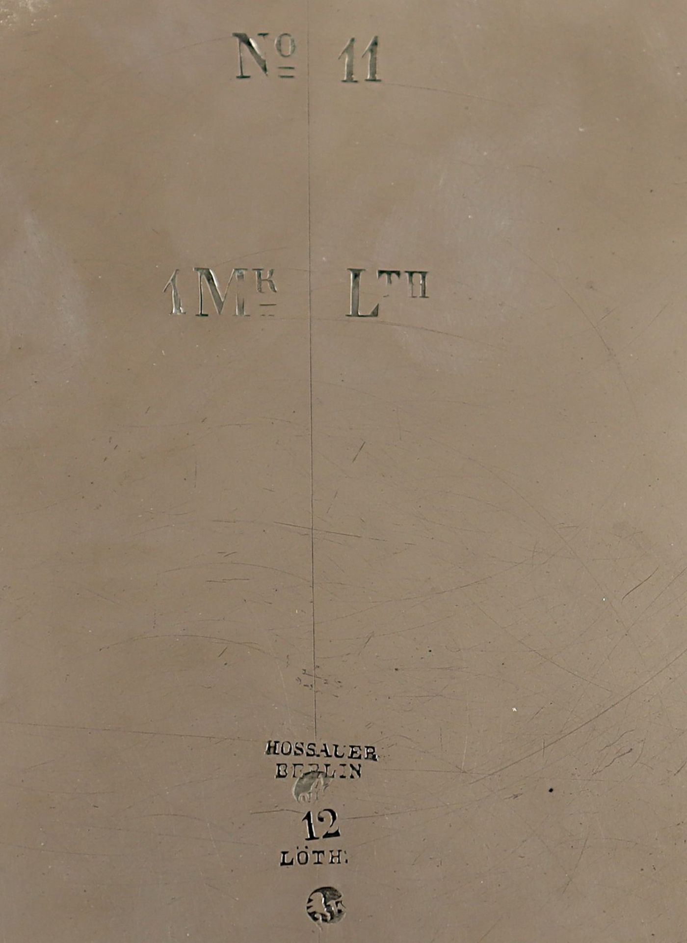 SATZ DREI BERLINER TELLER, 12lötig, HOSSAUER, BERLIN, um 1840 - Bild 3 aus 4