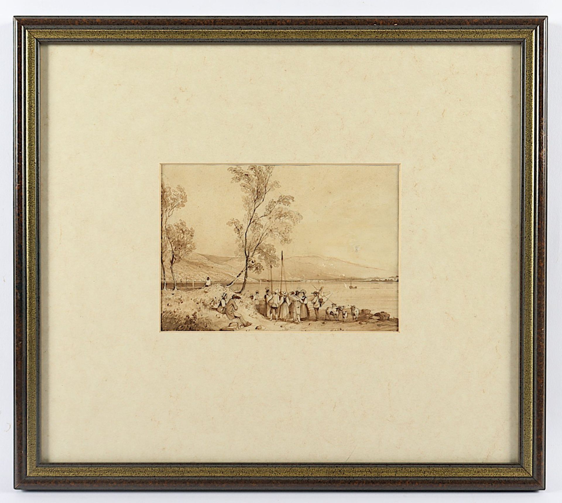AQUARELLIST 1.H.19.JH., "Landschaft bei Cossonay", R. - Bild 2 aus 2