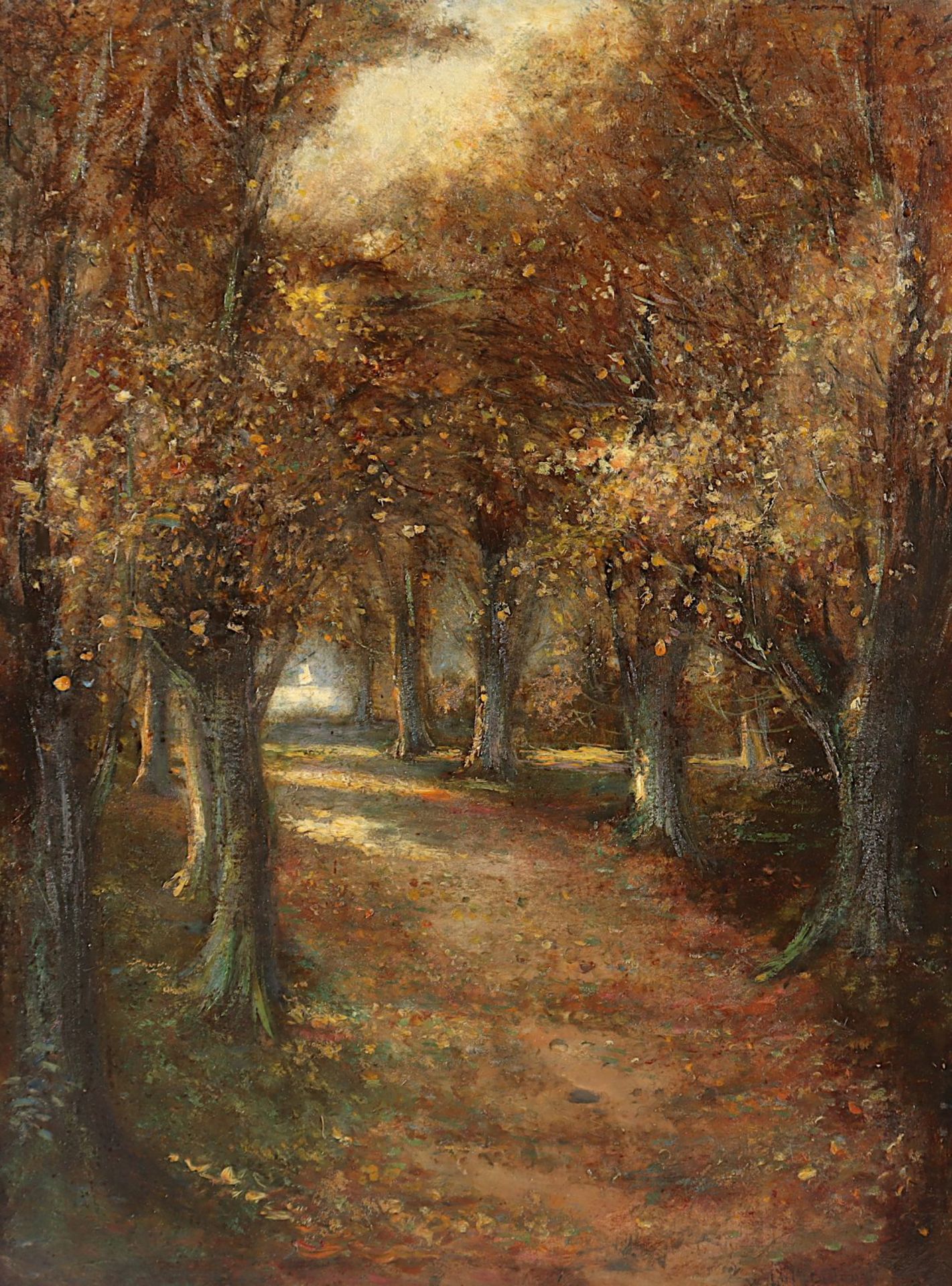 Lütgendorff-Leinburg, Willibald Leo Freiherr von (1856-1937), "Waldweg im Herbst", R.