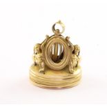 Seltene Miniaturspieluhr, 750/ooo Gelbgold, Frankreich/Schweiz, um 1800