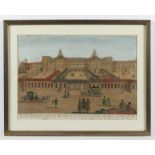 Die neue kurfürstliche Köllnische Residenz zu Bonn, Kupferstich, koloriert, R.