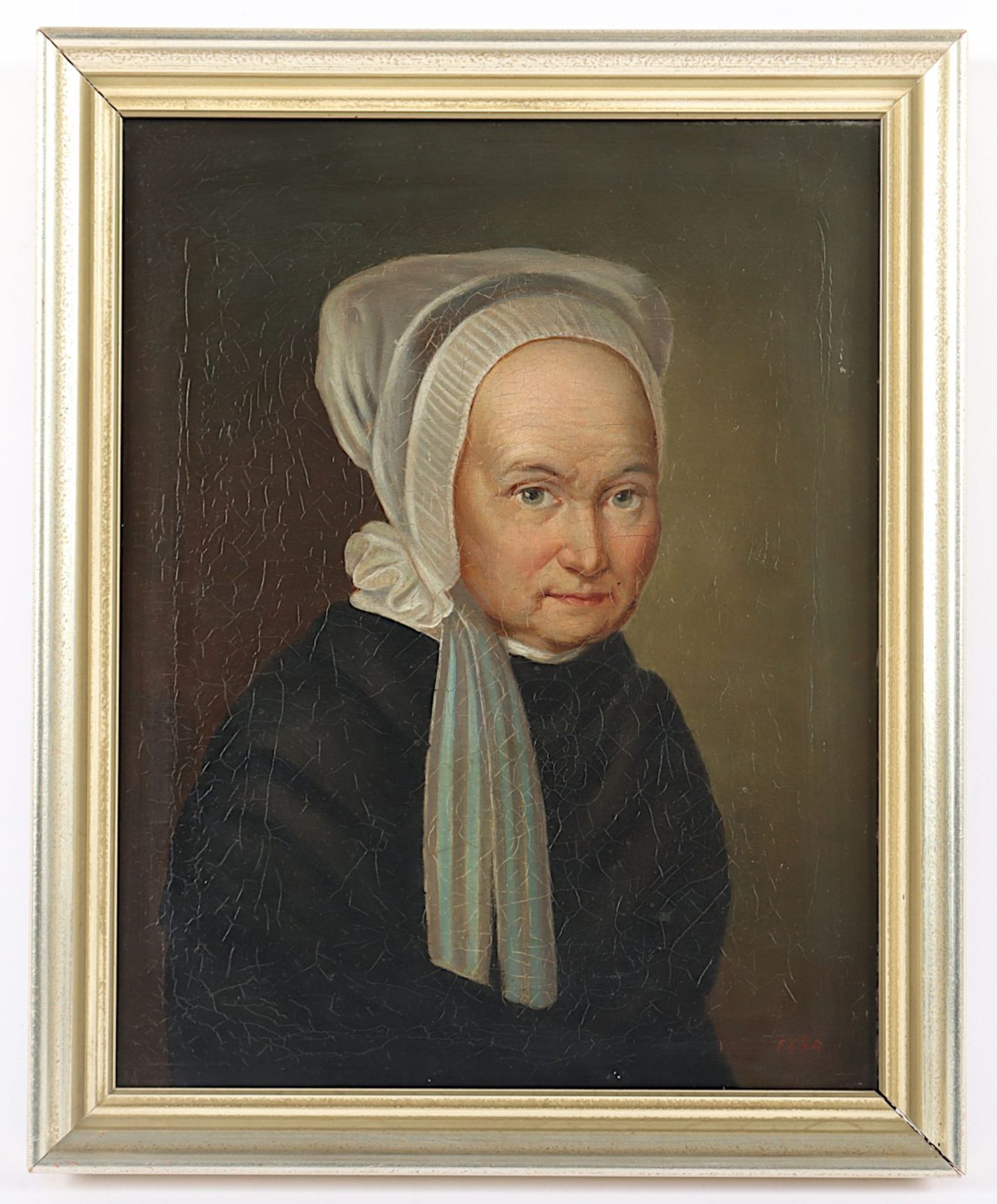 PORTRAITMALER M.19.JH., "Bildnis einer Frau mit Haube", R.