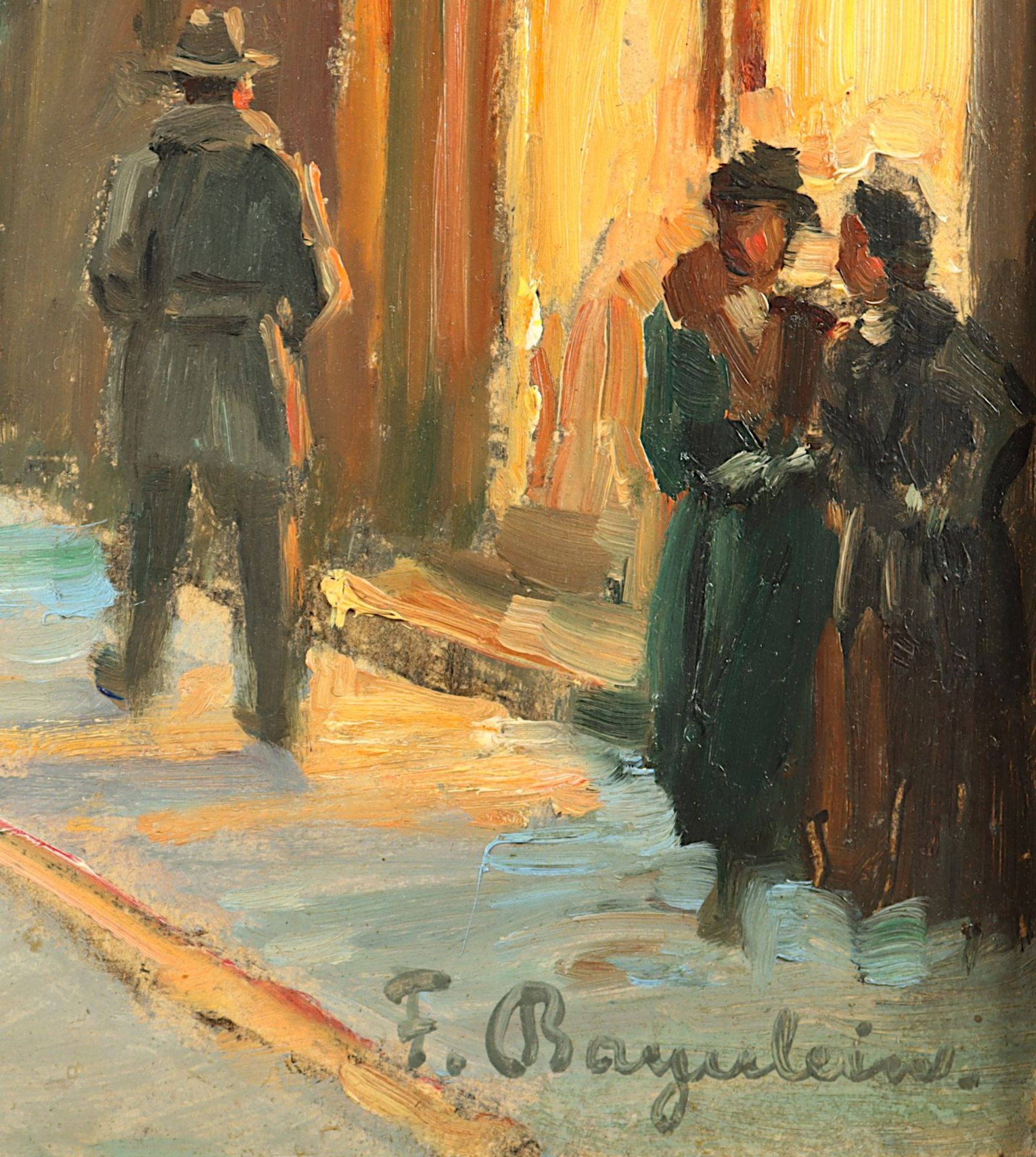 BAYERLEIN, Fritz (1872-1955), "Winterabend bei Sankt Peter in München", R. - Image 3 of 4