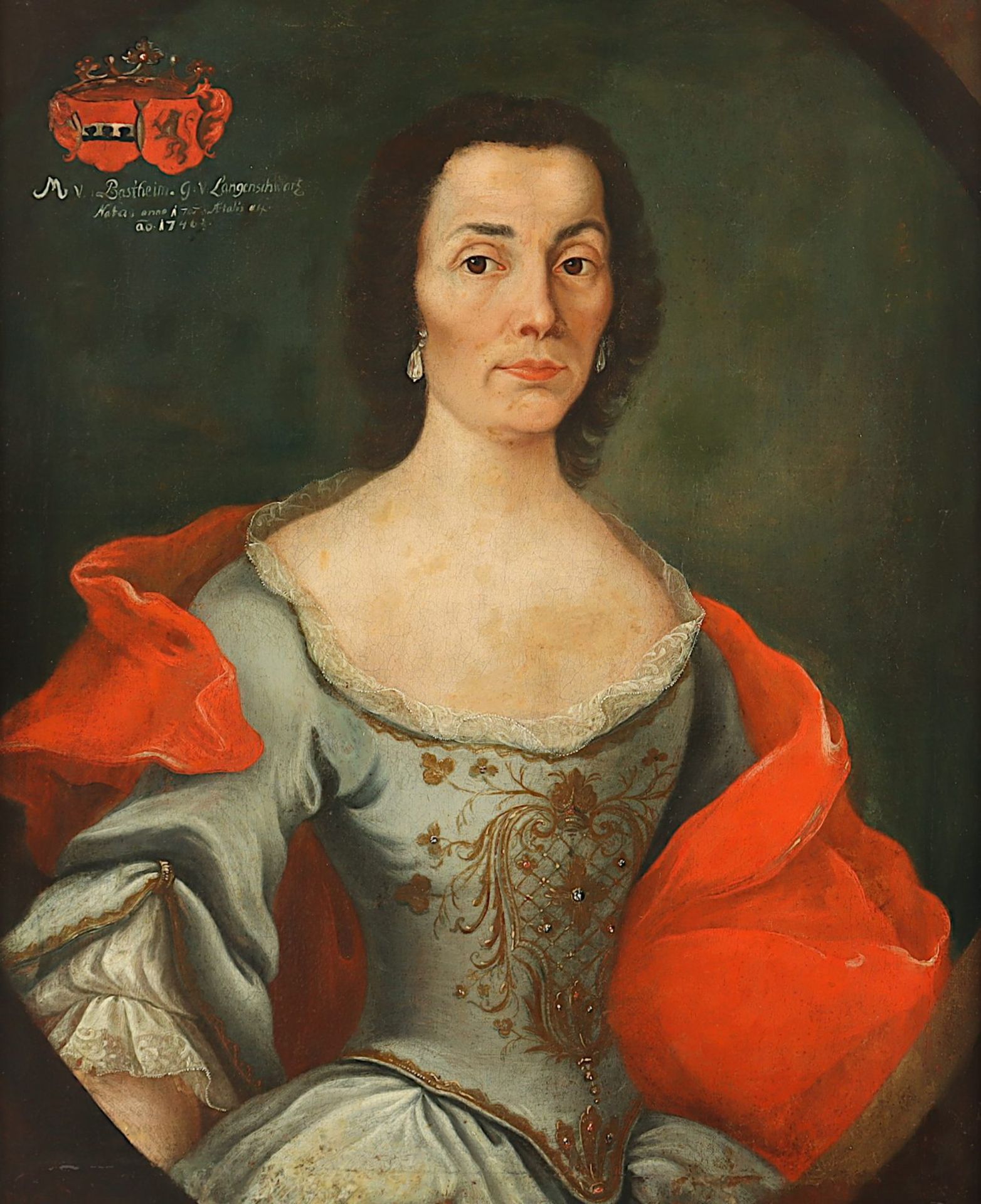 PORTRAITMALER DES 18.JH., "Bildnis der Anna Maria Veronika von Bastheim", R. - Image 2 of 4