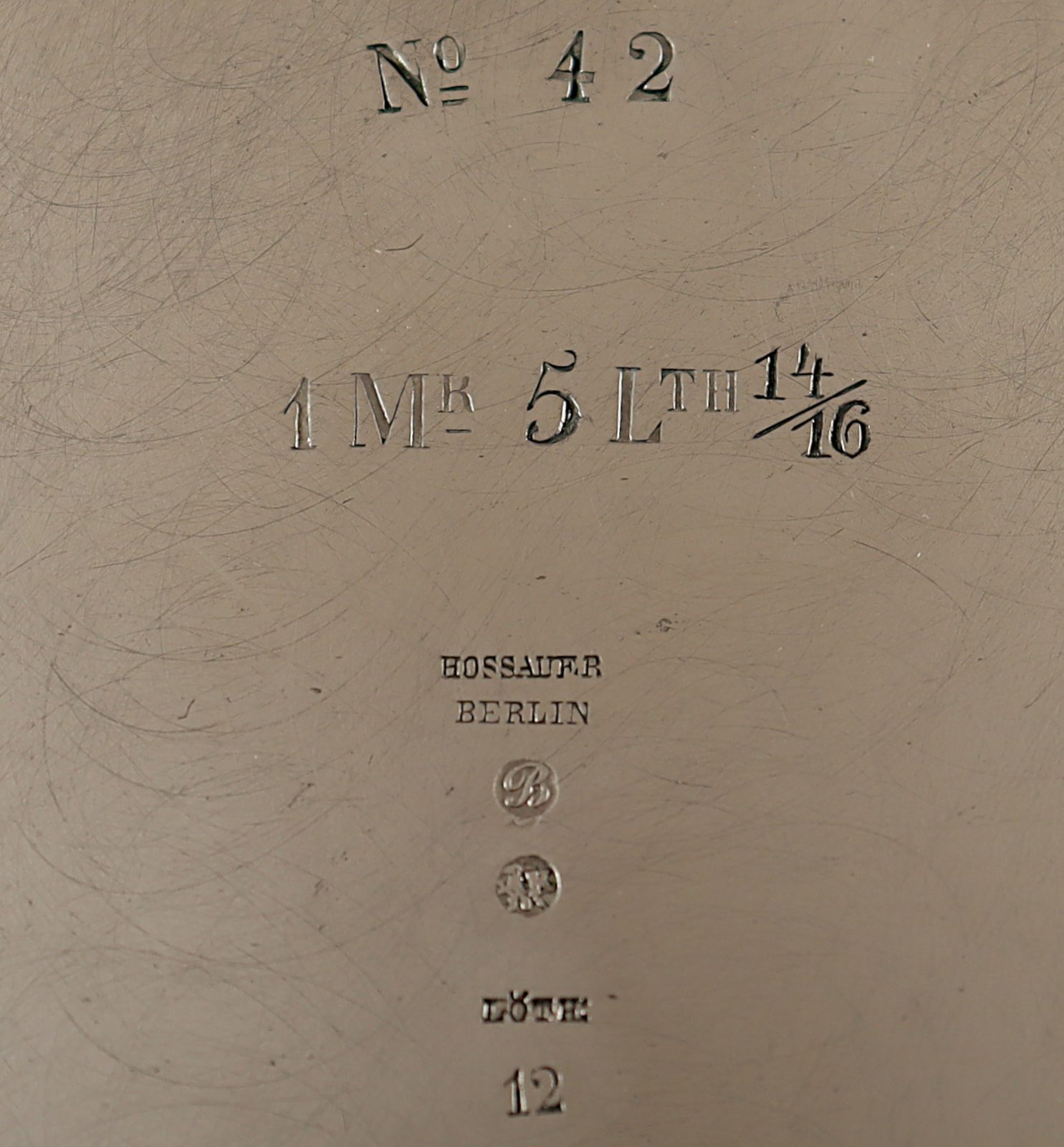 SATZ DREI BERLINER TELLER, 12lötig, HOSSAUER, BERLIN, um 1840 - Image 2 of 4