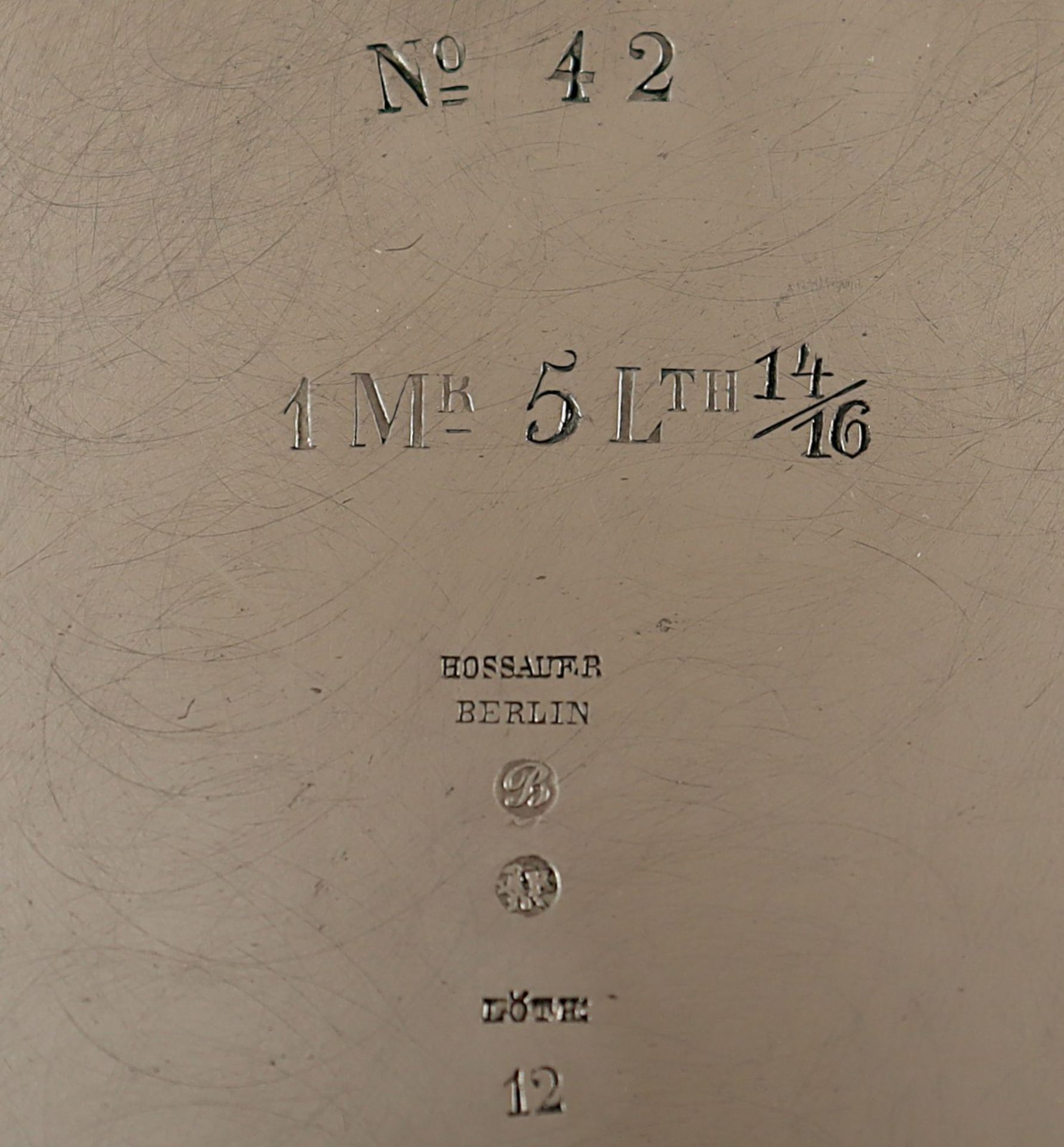 SATZ DREI BERLINER TELLER, 12lötig, HOSSAUER, BERLIN, um 1840 - Bild 2 aus 4