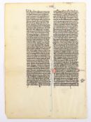 Blatt einer mittelalterlichen Bibel-Handschrift, um 1250-1270, ungerahmt