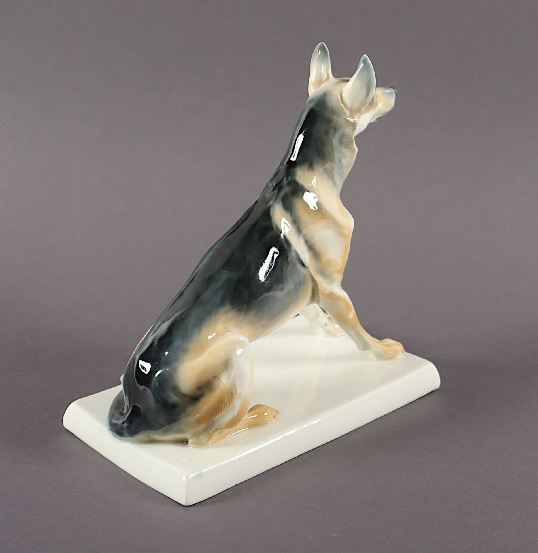 sitzender Schäferhund, Paul Walther, Meissen, vor 1924 - Bild 3 aus 5