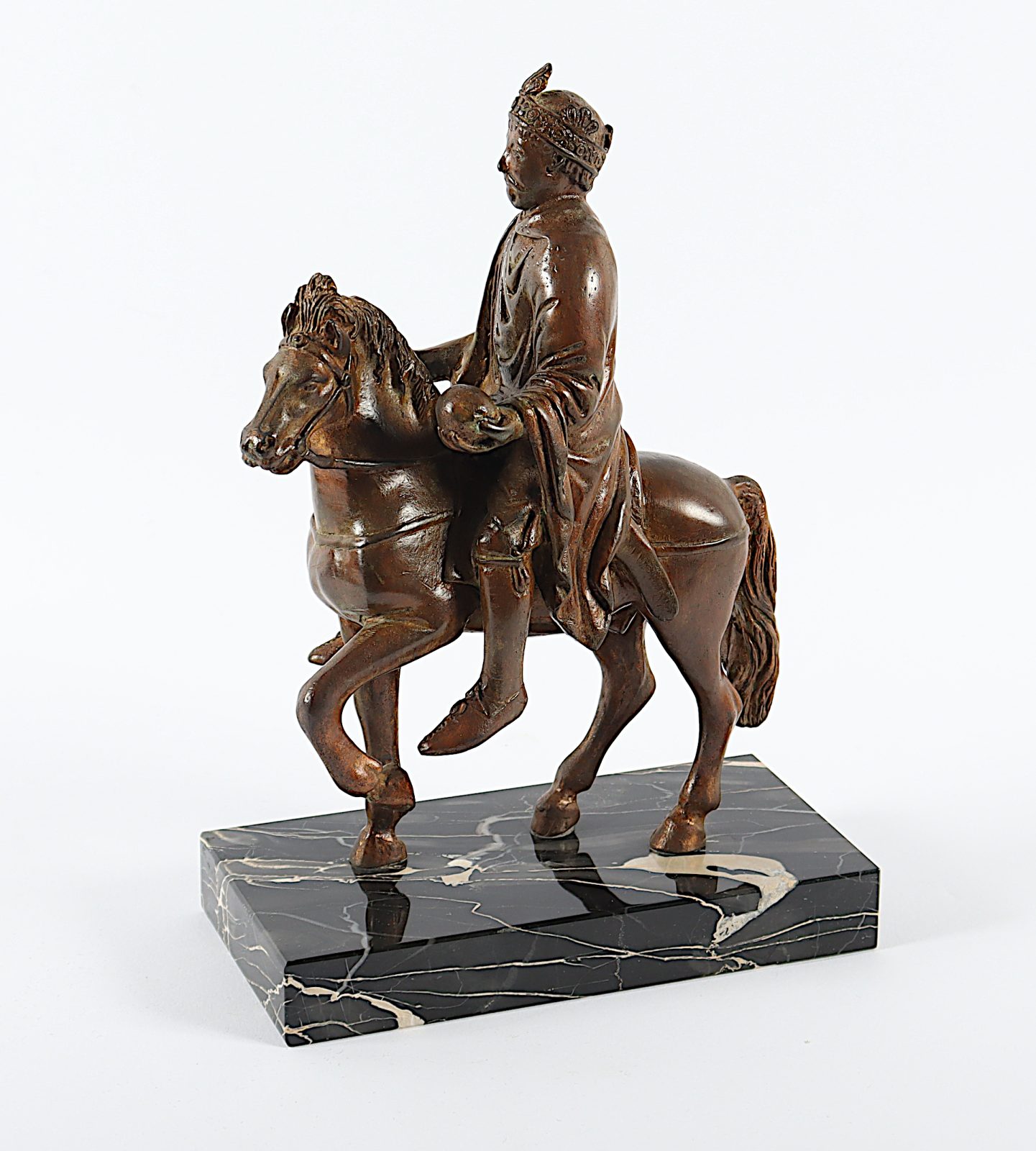 Karl der Große zu Pferde, Bronze, 20.Jh. - Image 2 of 3