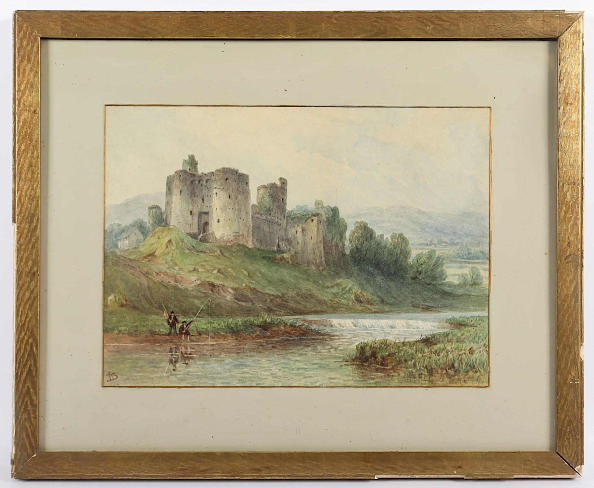 AQUARELLIST DES 19.JH., "Kidwelly Castle in South Wales", R. - Image 2 of 3