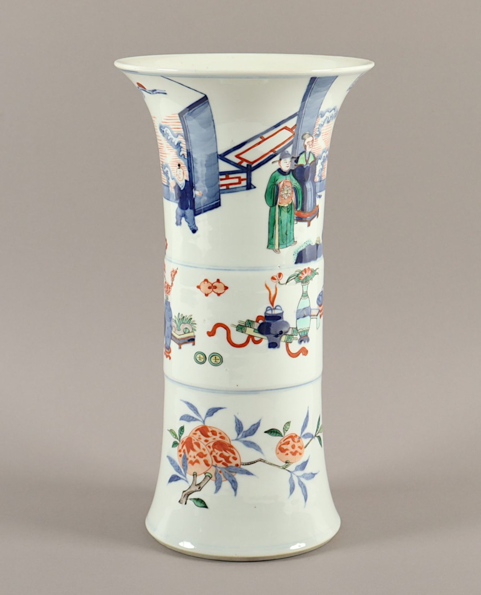 Gu-förmige Vase, Porzellan, CHINA - Bild 3 aus 6