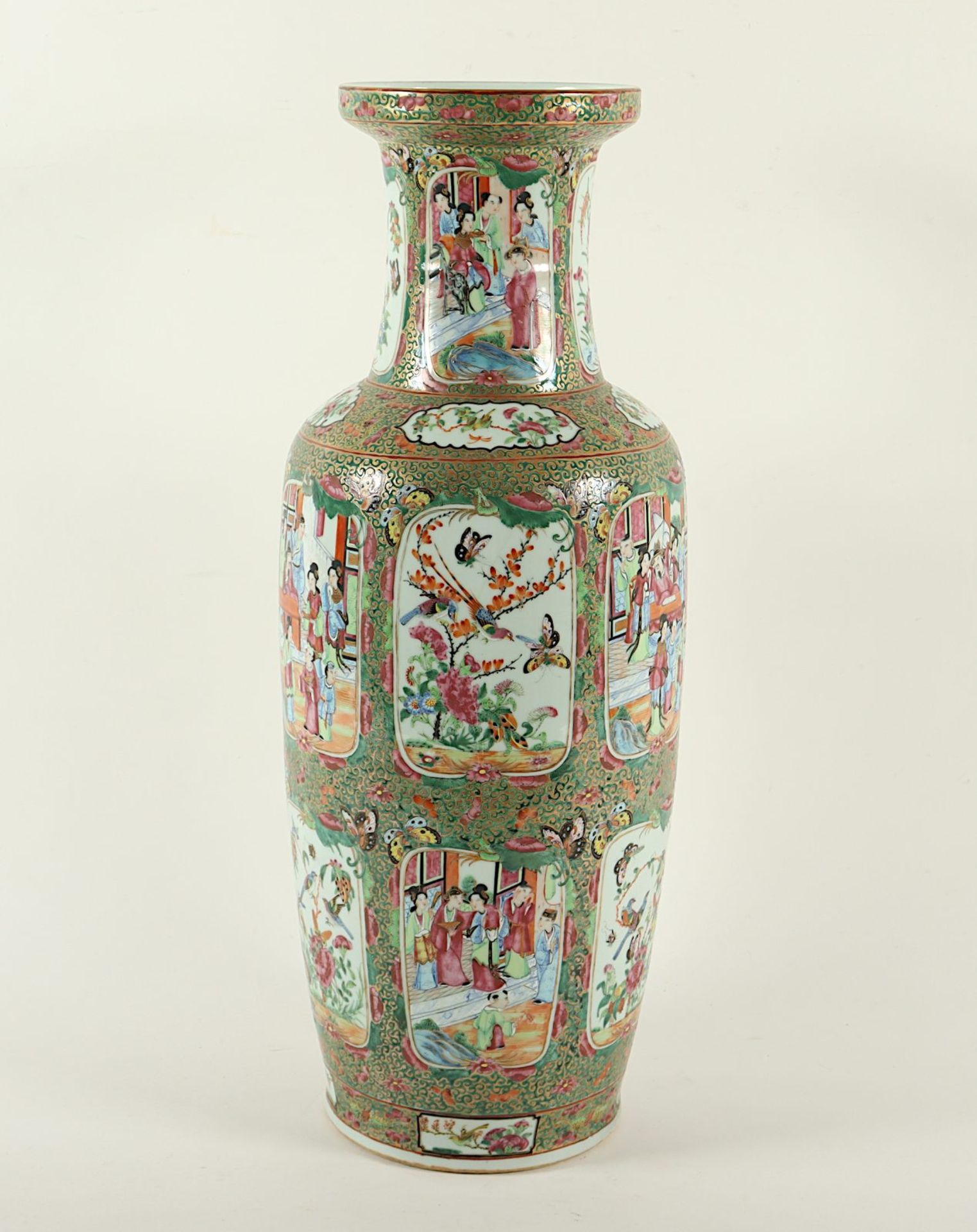 große Vase, Porzellan, Kanton-Stil, CHINA, 19.Jh. - Bild 4 aus 6