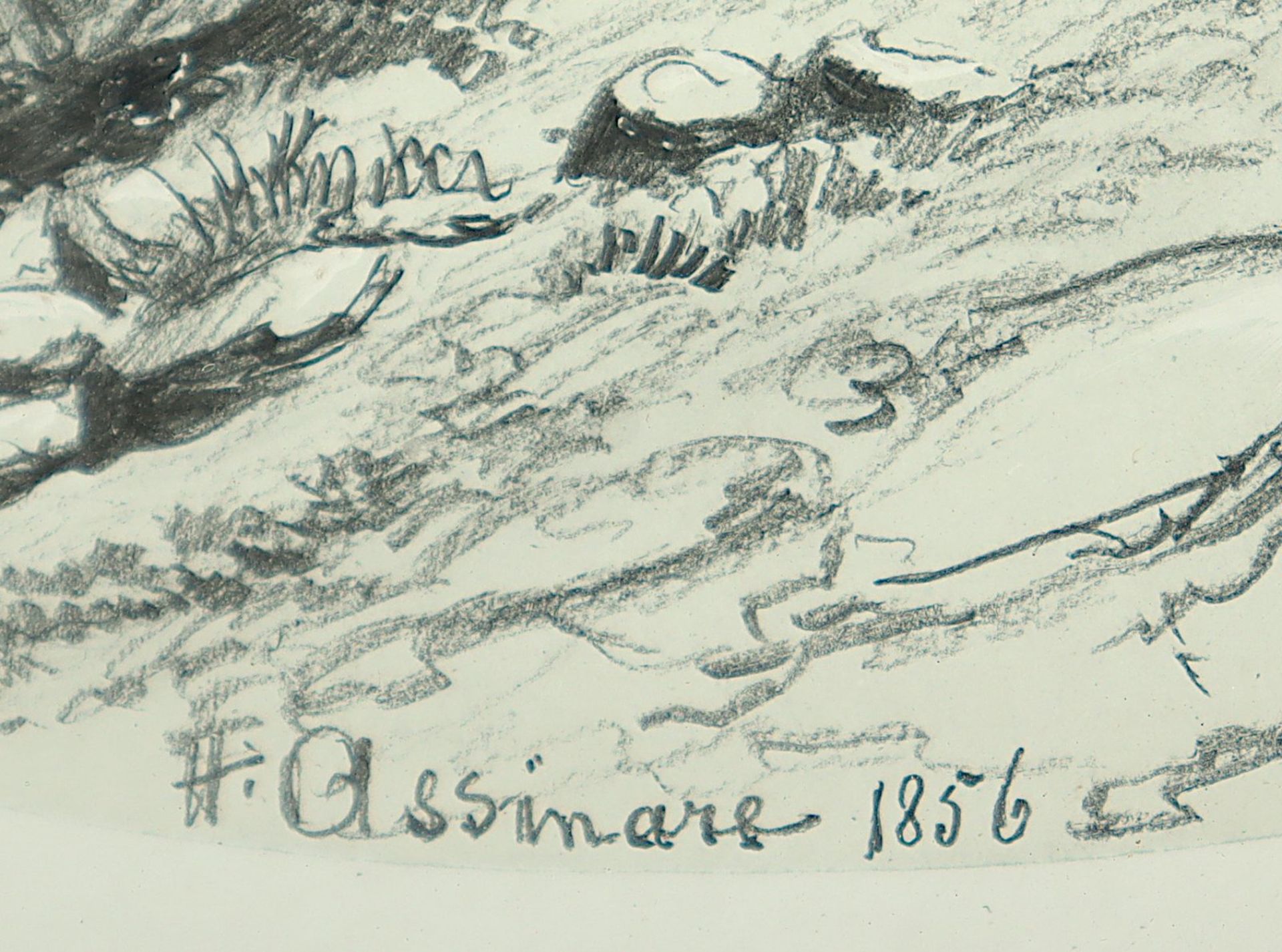 Assinare, H. (Zeichner M. 19.Jh.), "Flusslandschaft", R. - Image 3 of 3