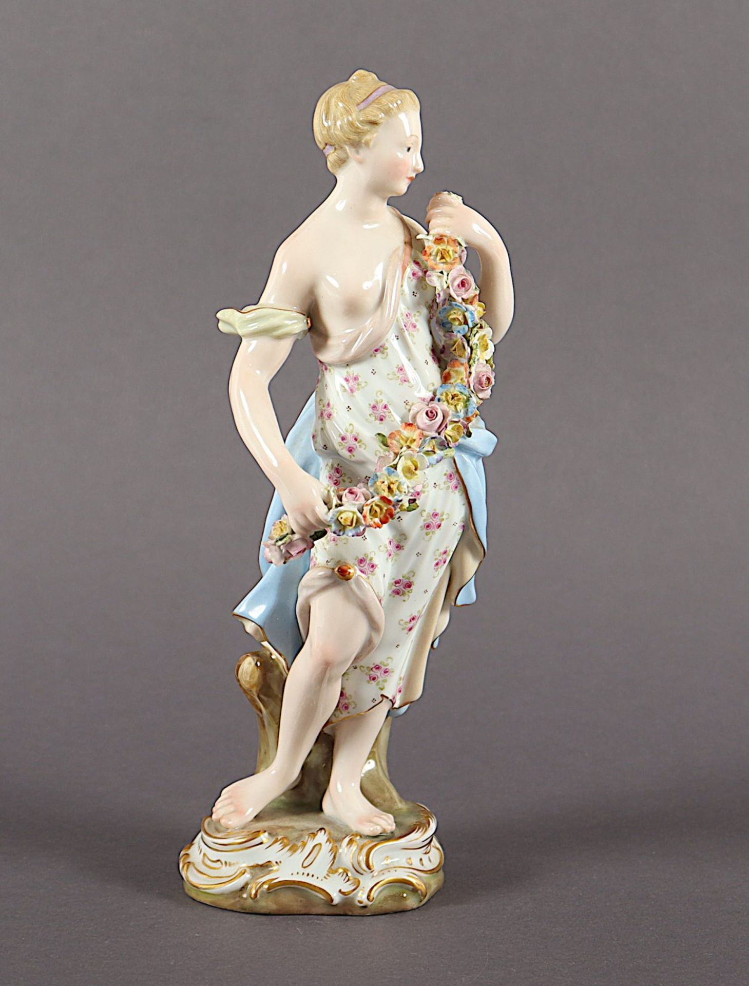 allegorische Figur "Der Frühling", Kaendler, Meissen, E.19.Jh. - Bild 2 aus 4