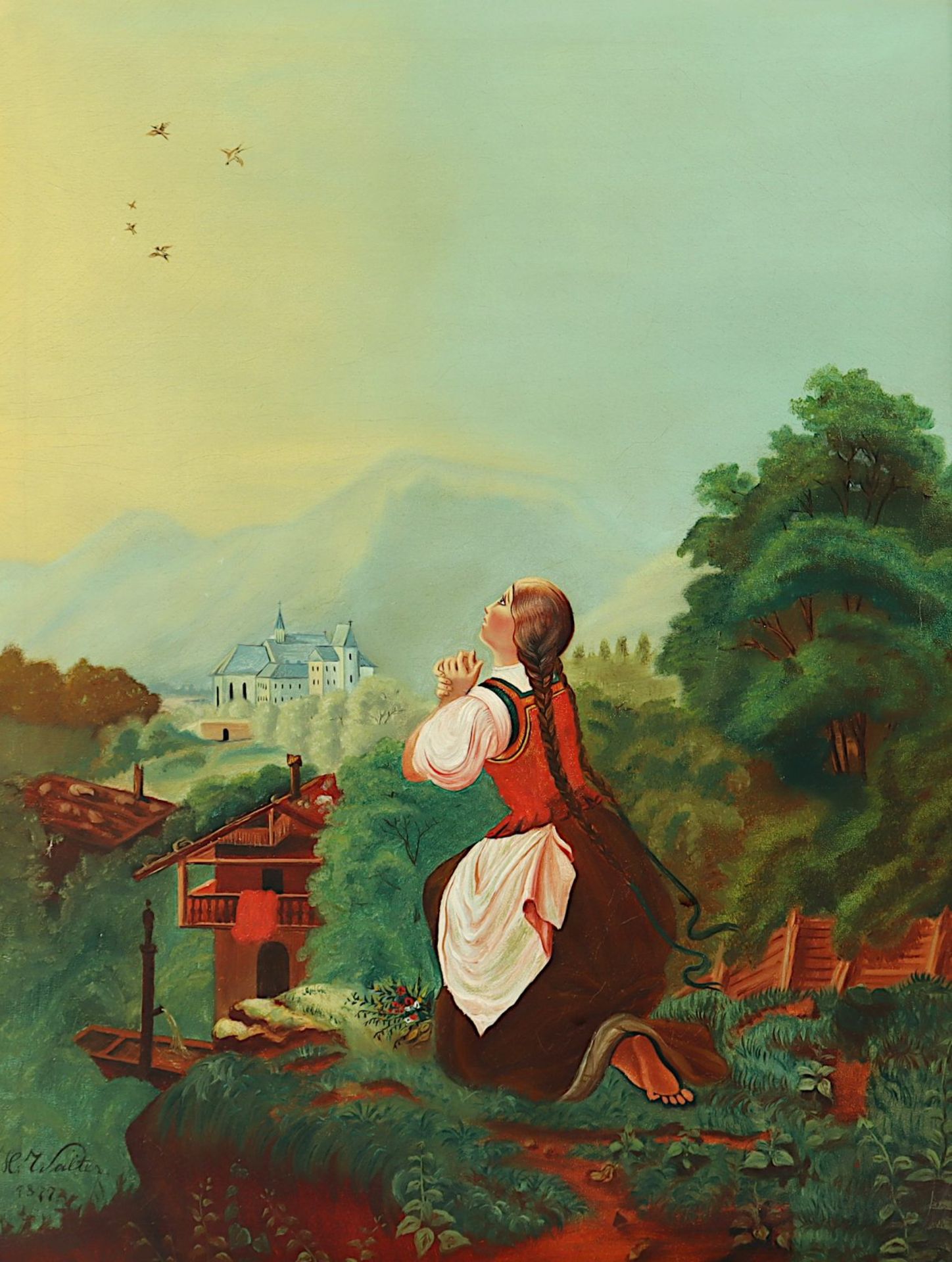 WALTER, H. (Maler 2.H.19.Jh.), "Paar Alpenidyllen", R. - Bild 4 aus 6