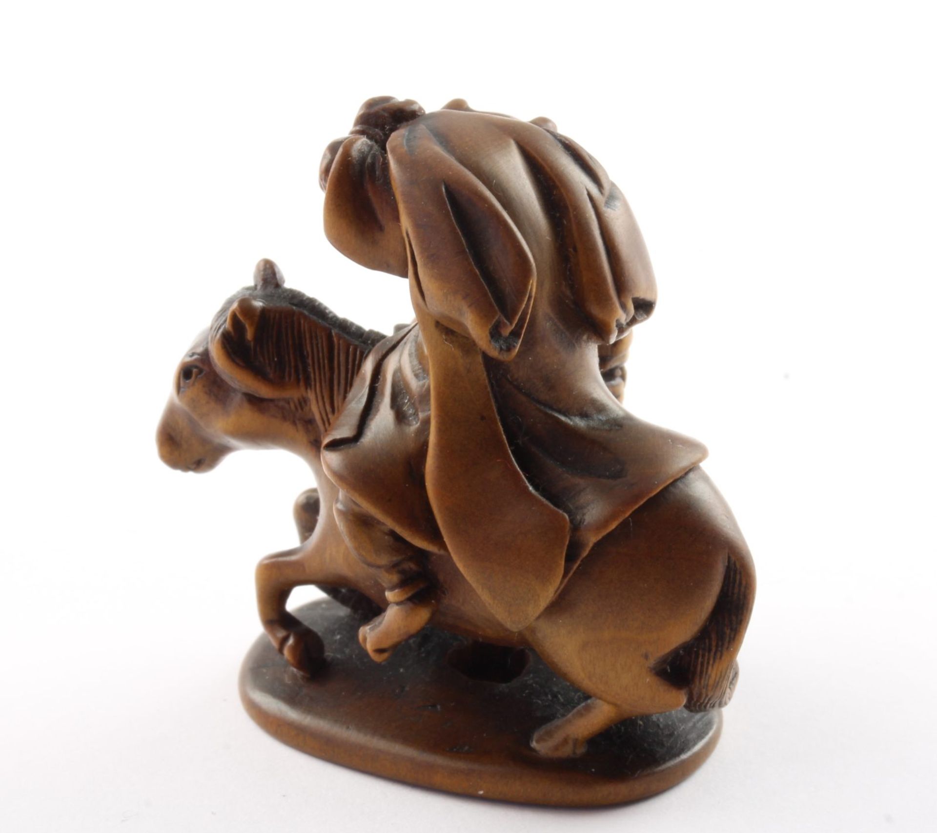 NETSUKE WATANABE NO TSUNA, Buchsbaum, Japan, M.19.Jh., 8. - Image 2 of 3