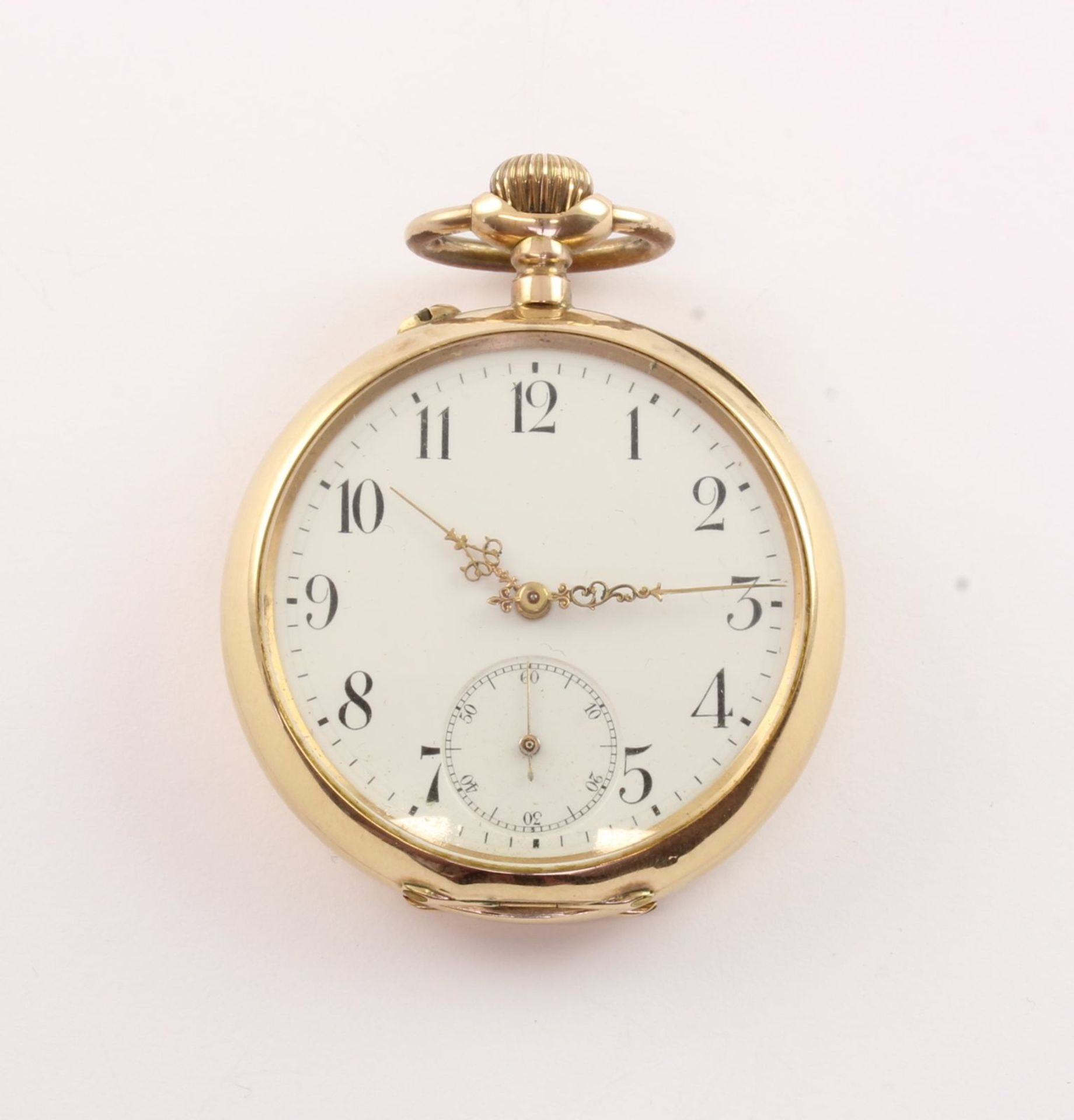 Taschenuhr, 585/ooo Gelbgold, gedellt