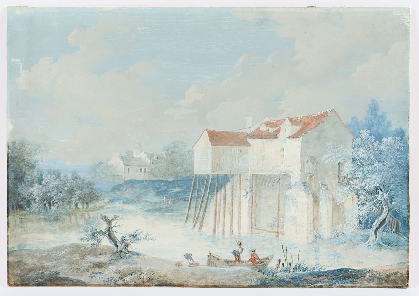 FRANKREICH UM 1800, "Landschaft mit Wassermühle" - Image 2 of 3