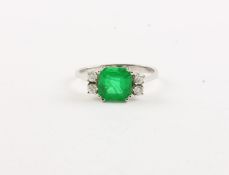 Smaragd-Ring, 585/ooo WG, Brill.