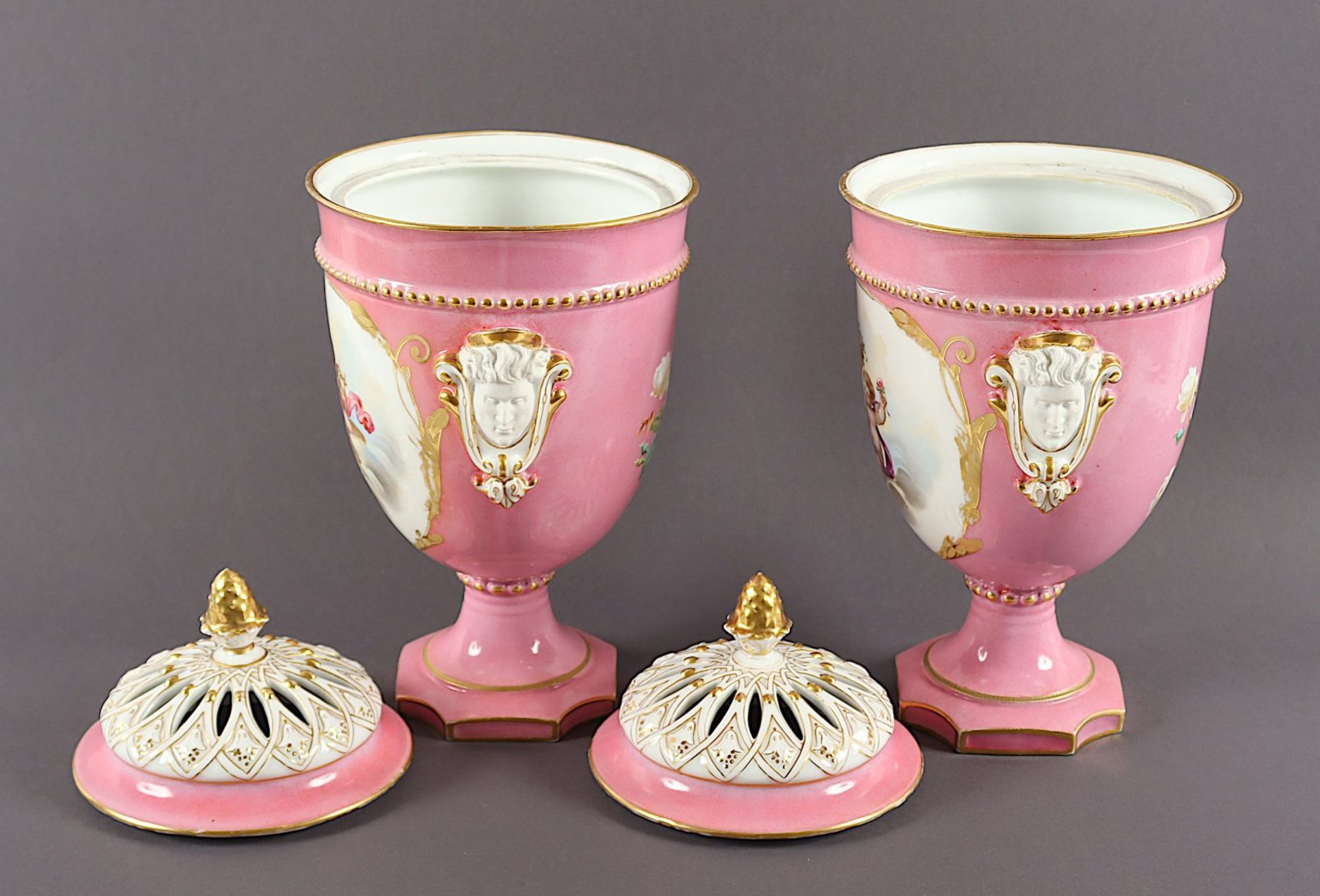 Paar Potpourri-Vasen, Frankreich, E.19.Jh. - Image 3 of 4