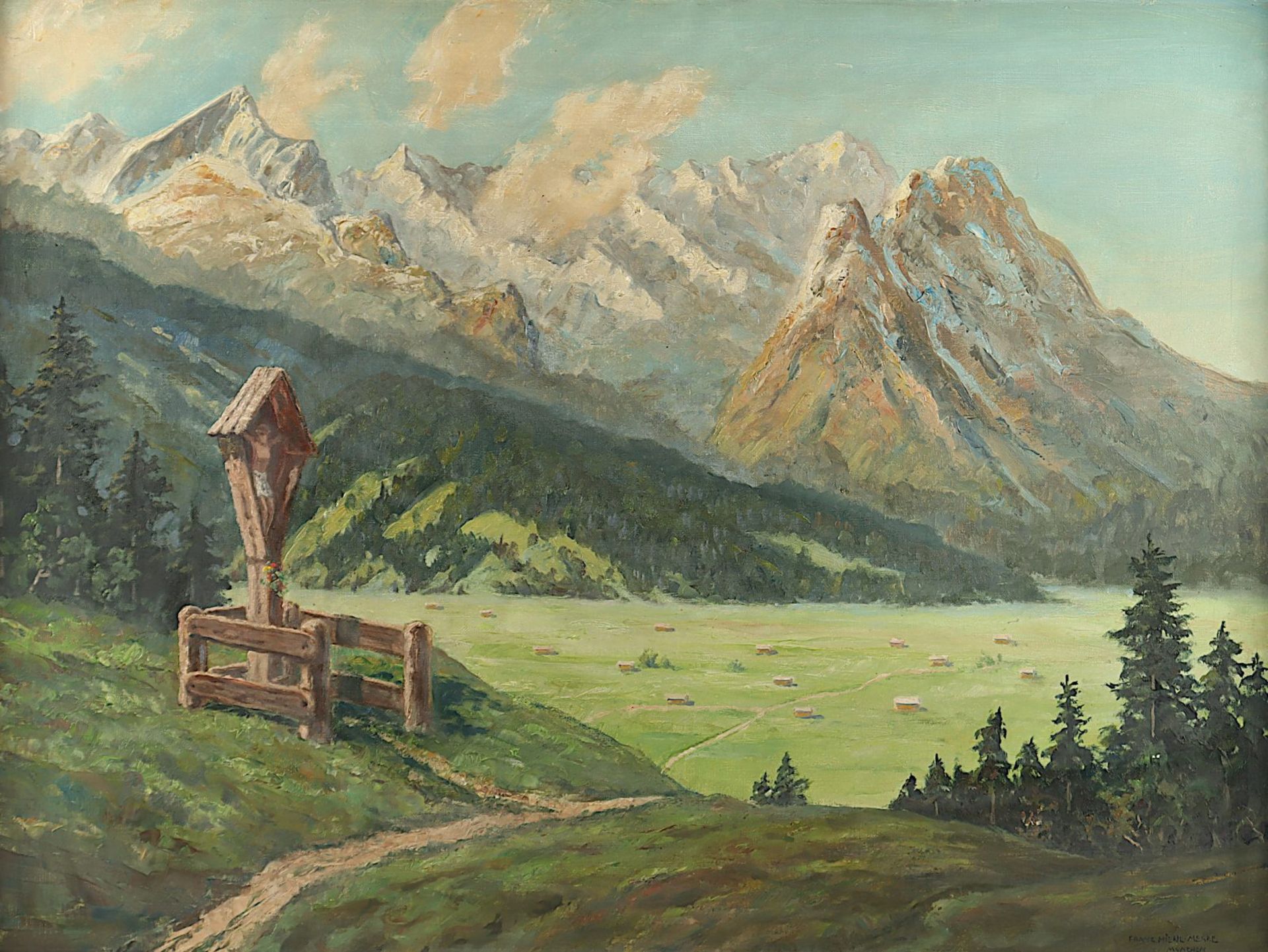 HIENL-MERRE, Franz (1869-1943), "Kreuz am Wetterstein", R. - Image 2 of 5